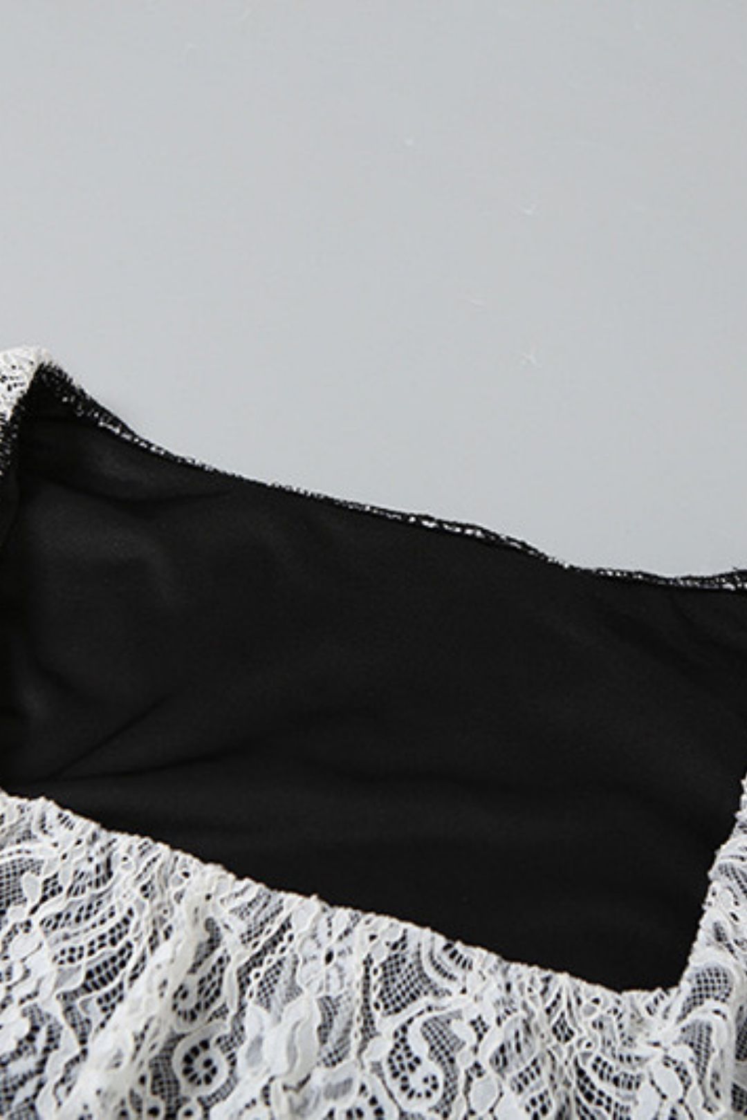 Square Collar Lace Trumpet Sleeve Dress