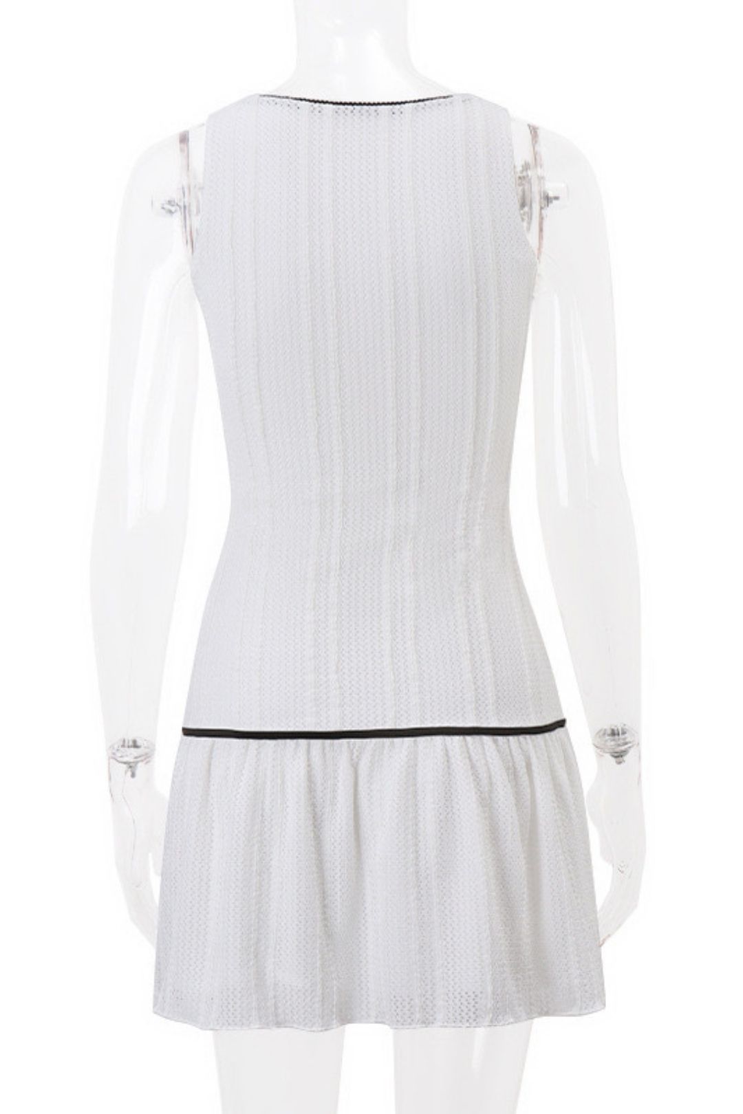 Sexy Pure Desire Bow Tie Mesh Sleeveless Vest Dress