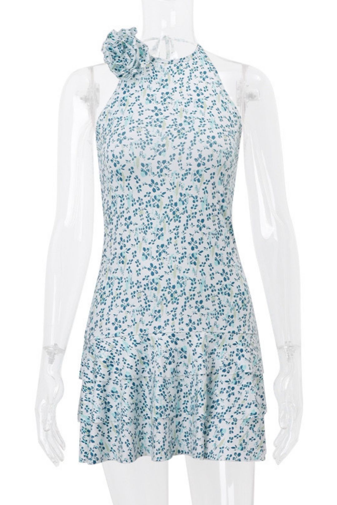 Sexy Floral Halter Dress Feminine Sweet First Love Little Skirt