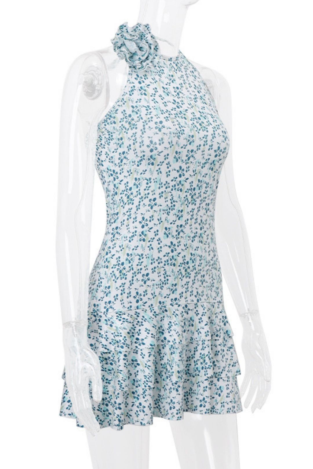 Sexy Floral Halter Dress Feminine Sweet First Love Little Skirt