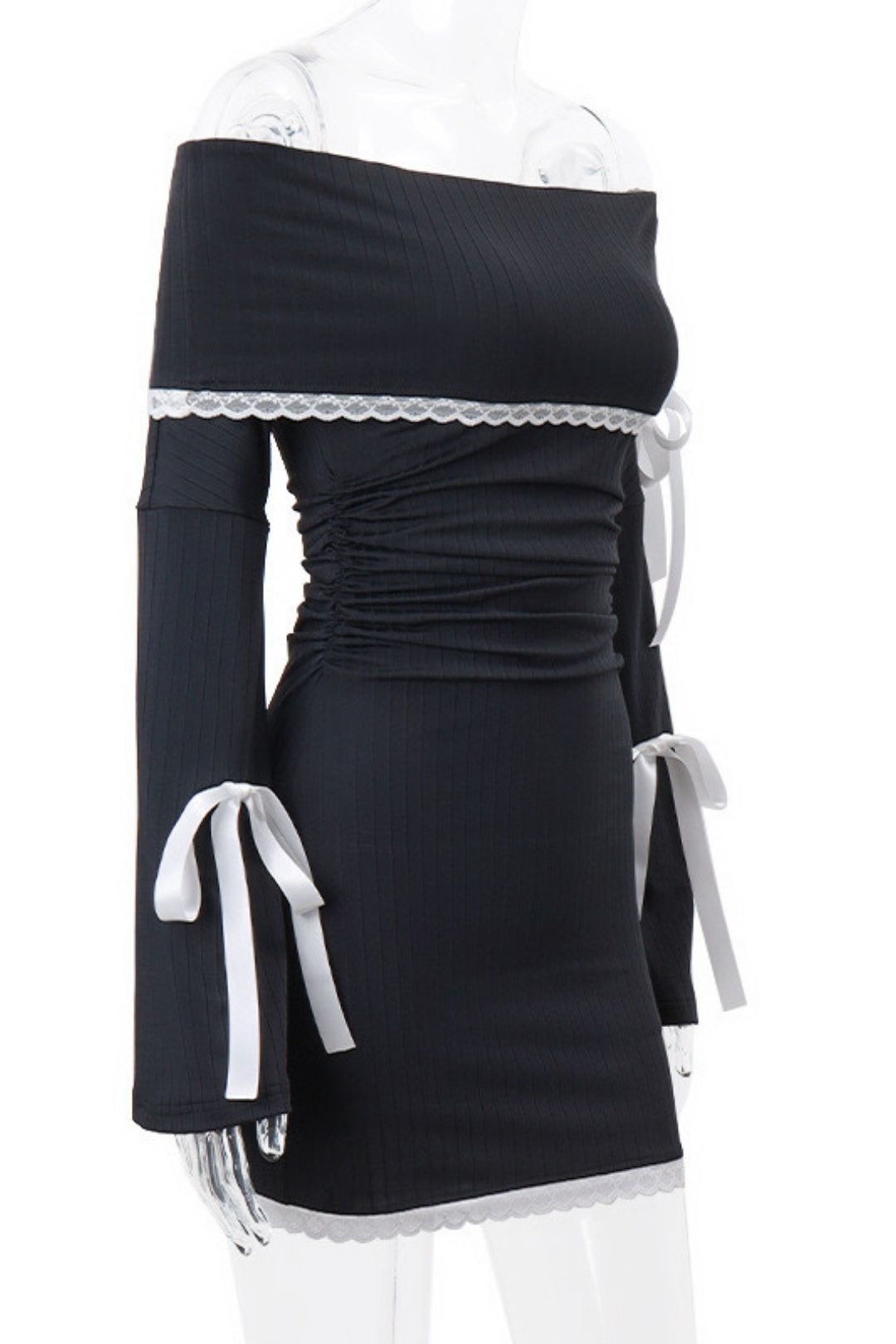 Lace Splicing Pure Desire Long-sleeved Dress