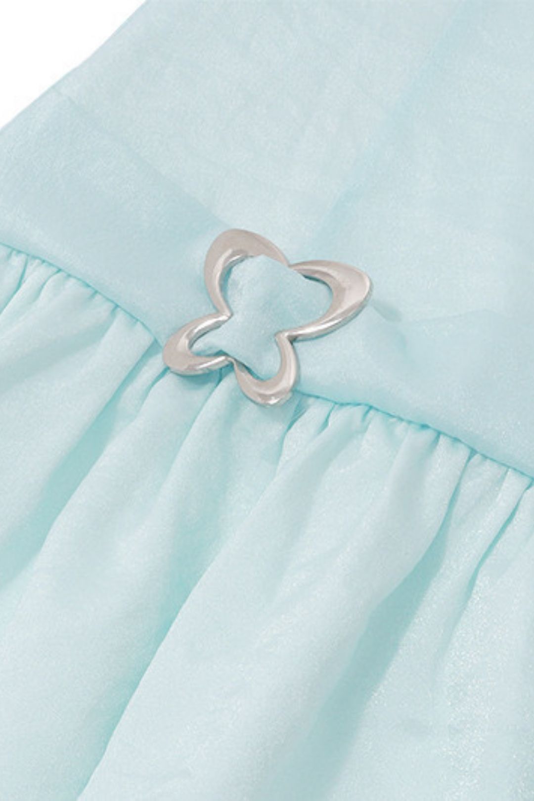 Sweet V-neck Butterfly Decoration Contrasting Halterneck Suspender Dress