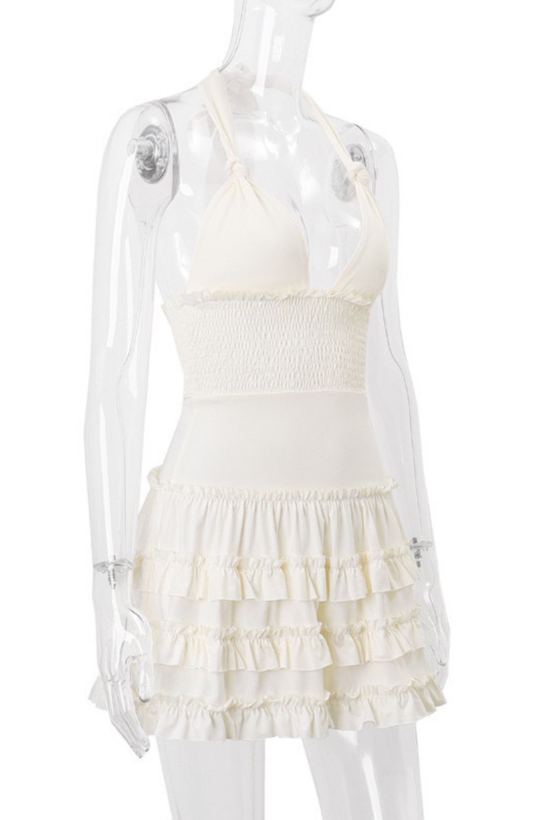 Spicy V-neck Backless Beach Dress Waist Slimming Halterneck Dress