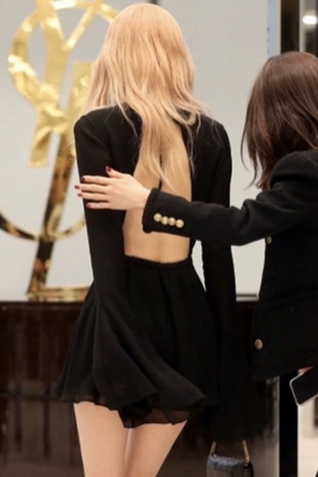 Round Neck Trumpet Long Sleeve Mesh Dress