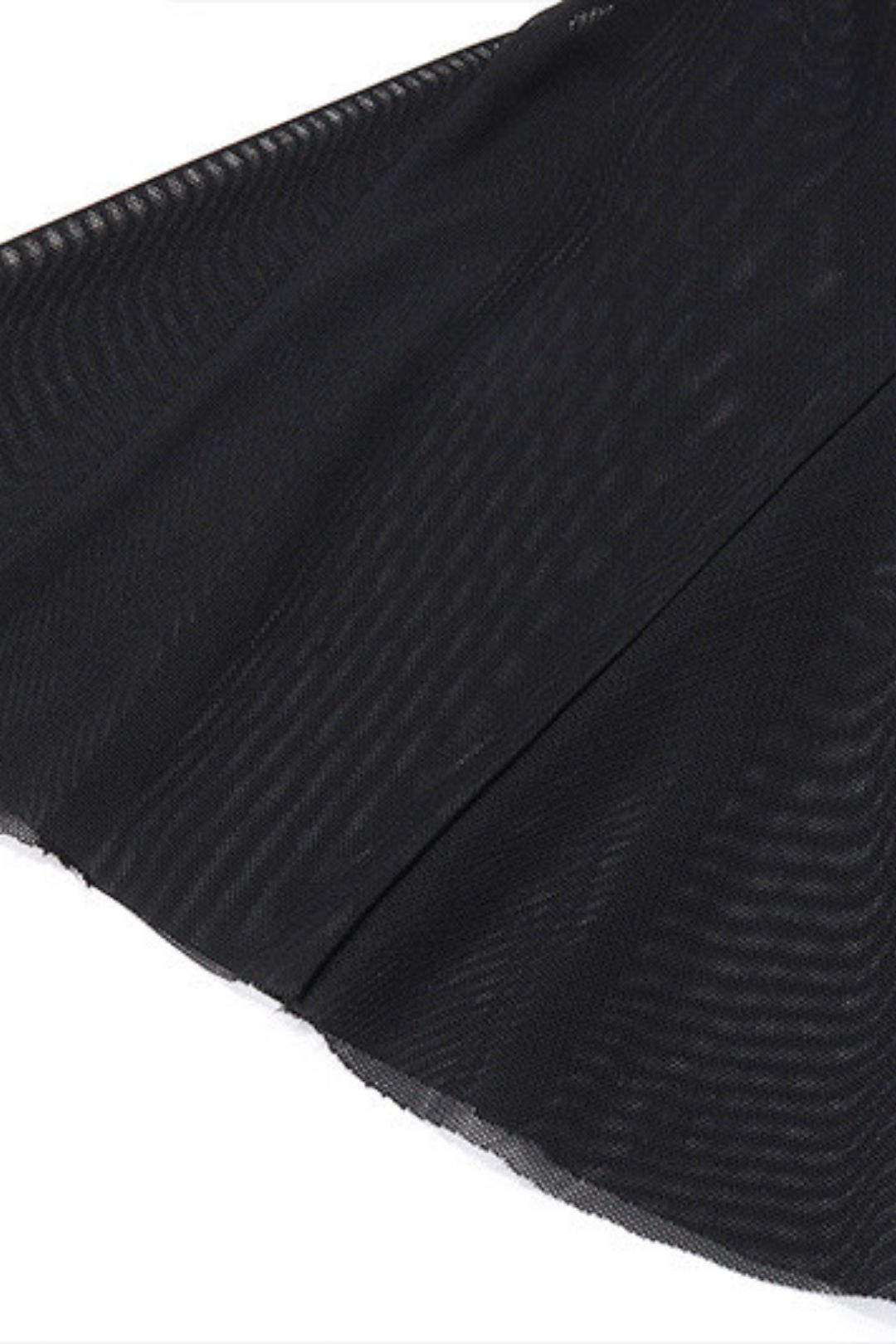 Round Neck Trumpet Long Sleeve Mesh Dress