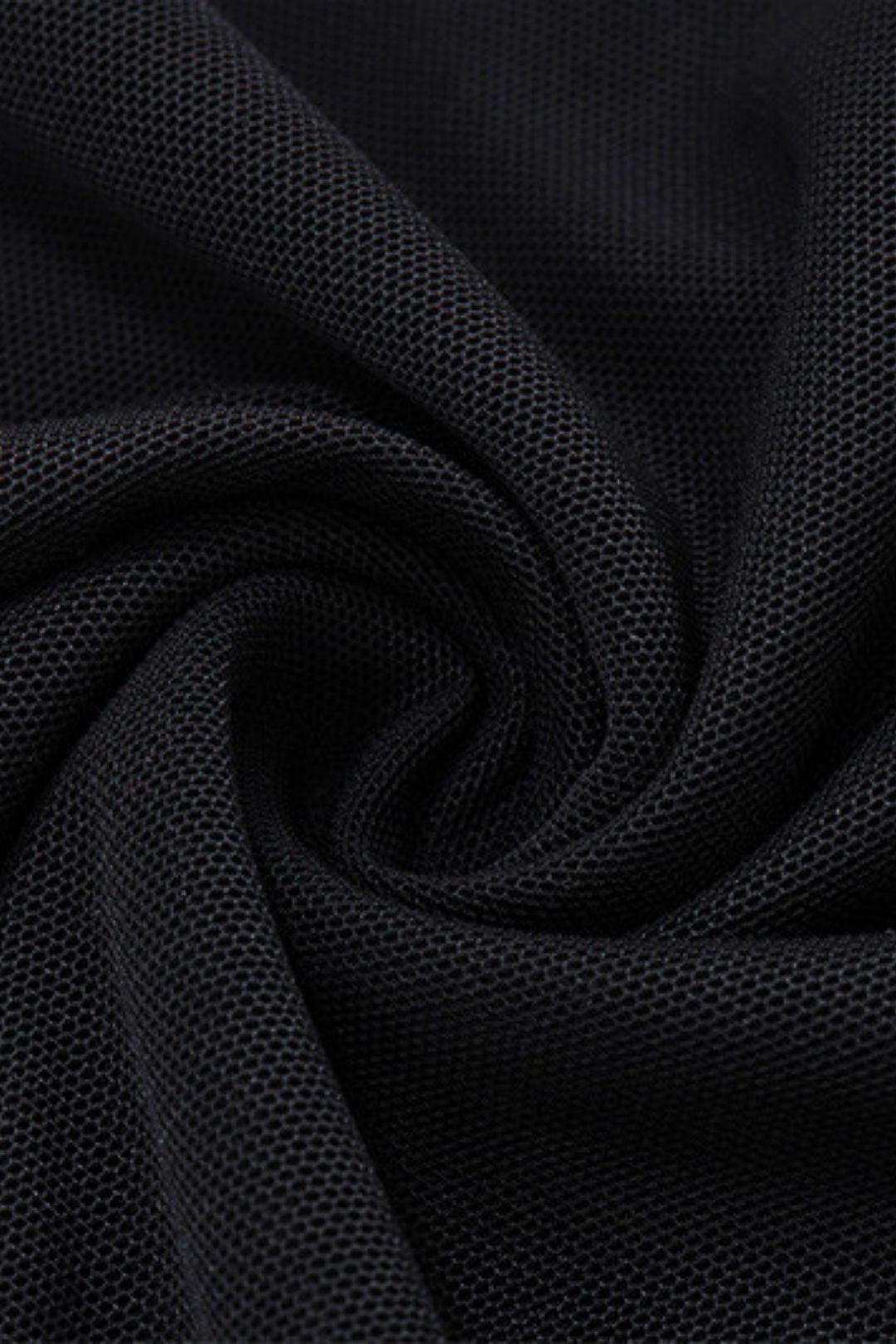 Round Neck Trumpet Long Sleeve Mesh Dress