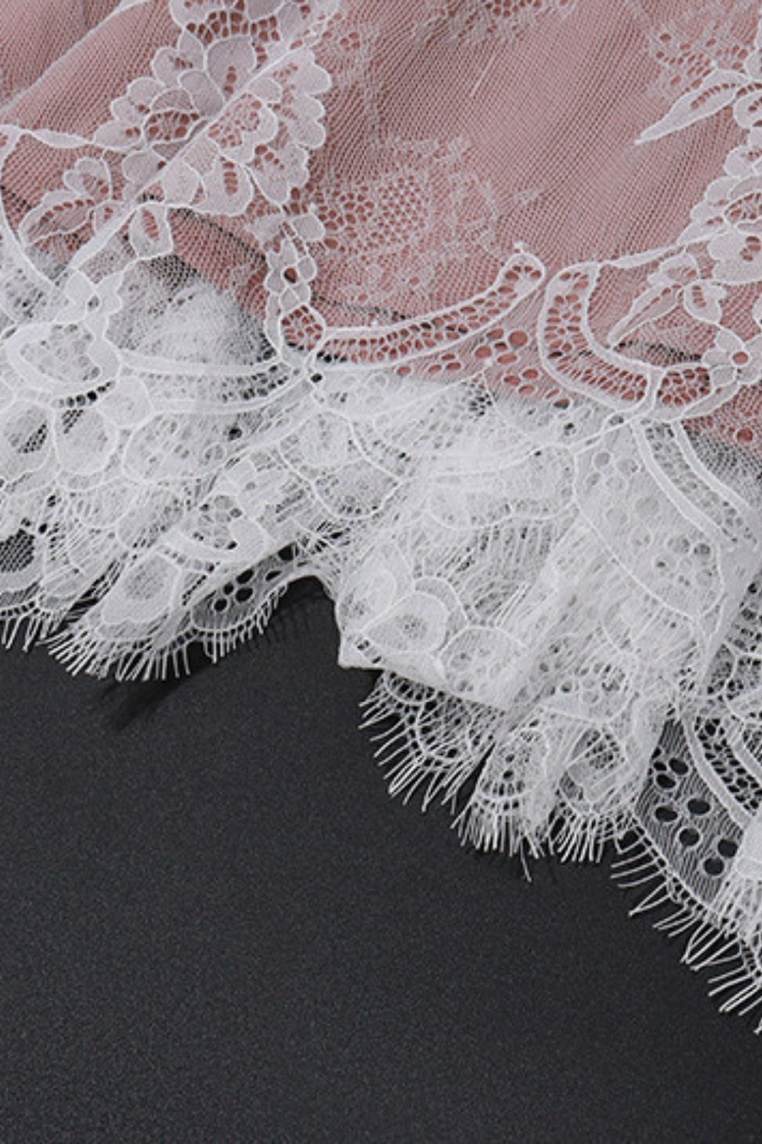 Sexy Ladies Lace Mesh Long-sleeved Waistcoat Suspender Dress Suit