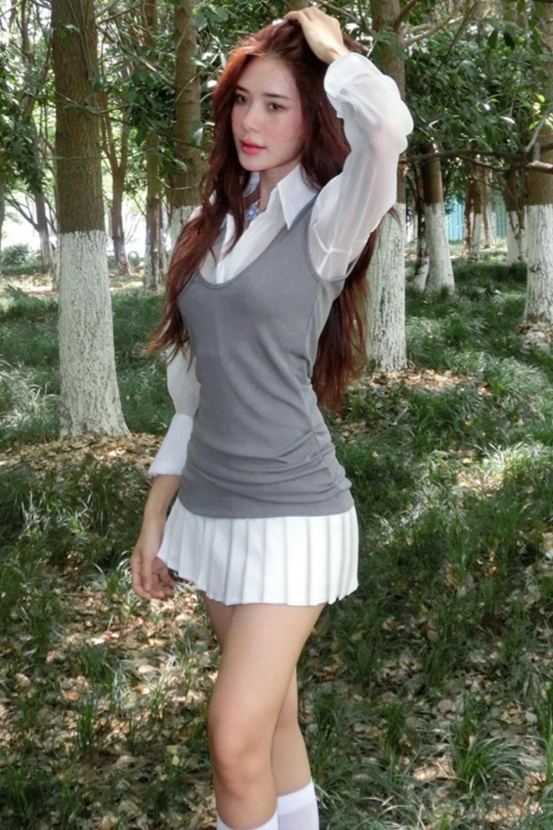 Color Temperament Long-sleeved Shirt Dress