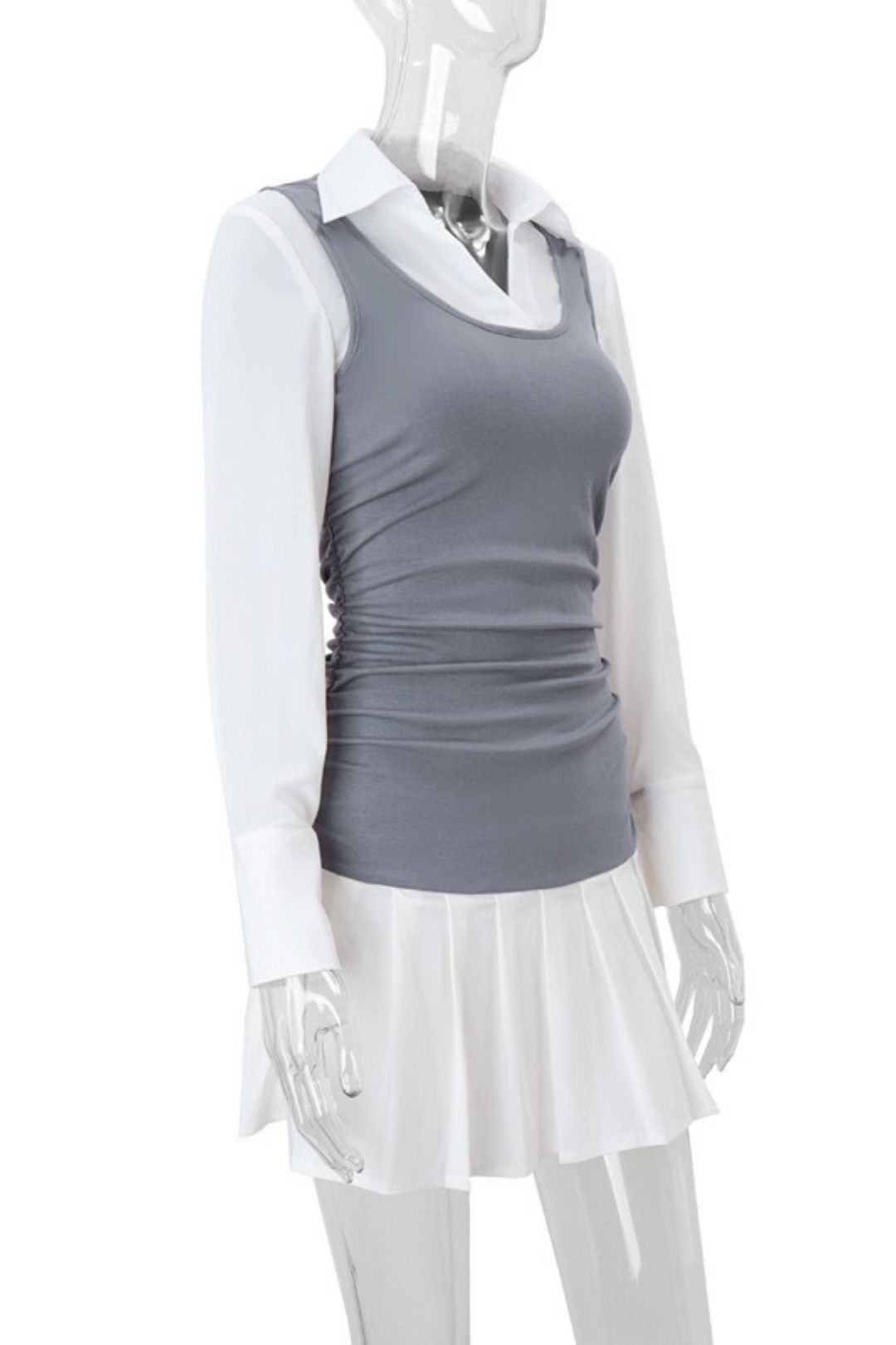 Color Temperament Long-sleeved Shirt Dress