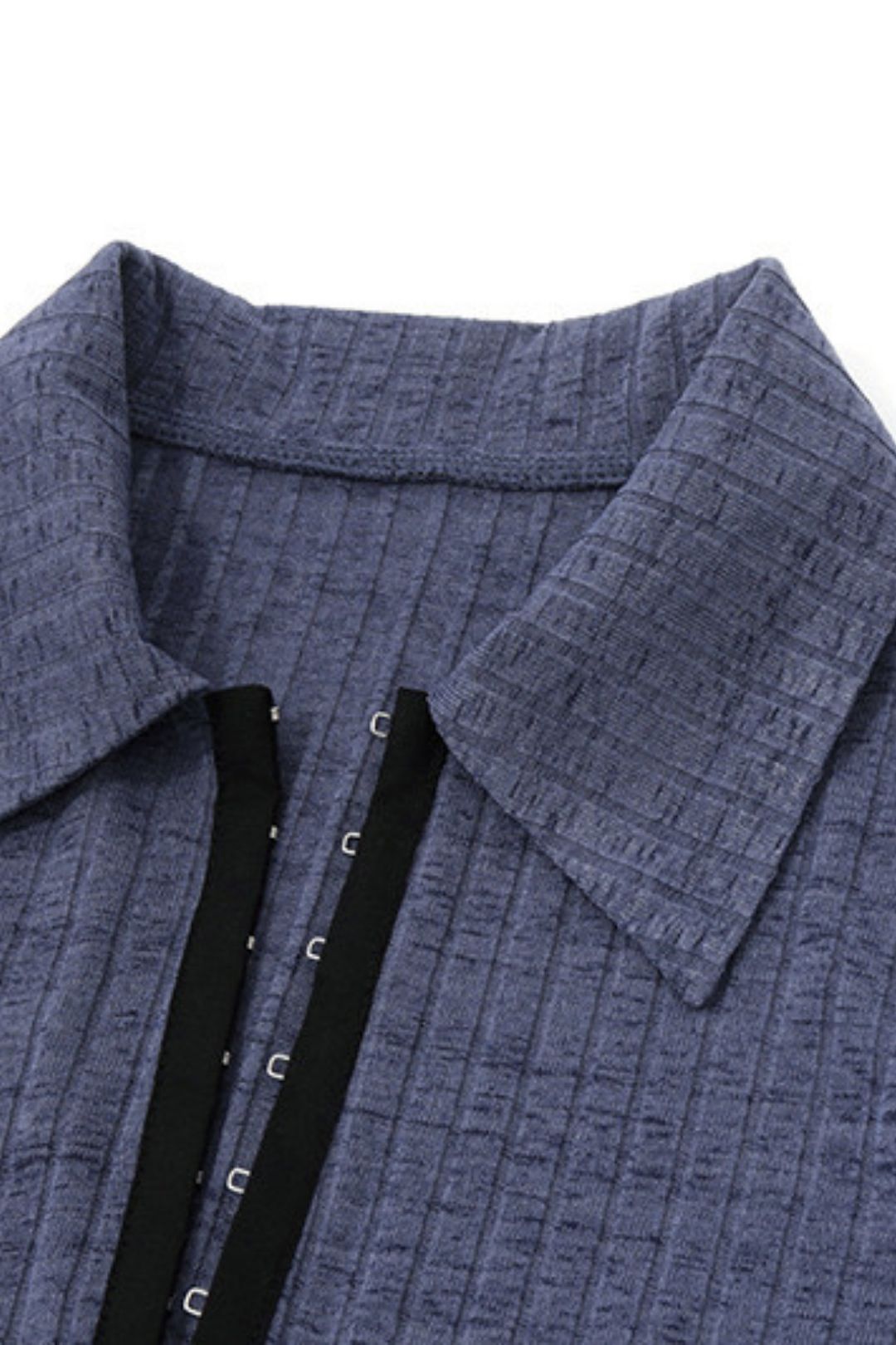 Trend Lapel Pleated Lace Long-sleeved Knitted Dress