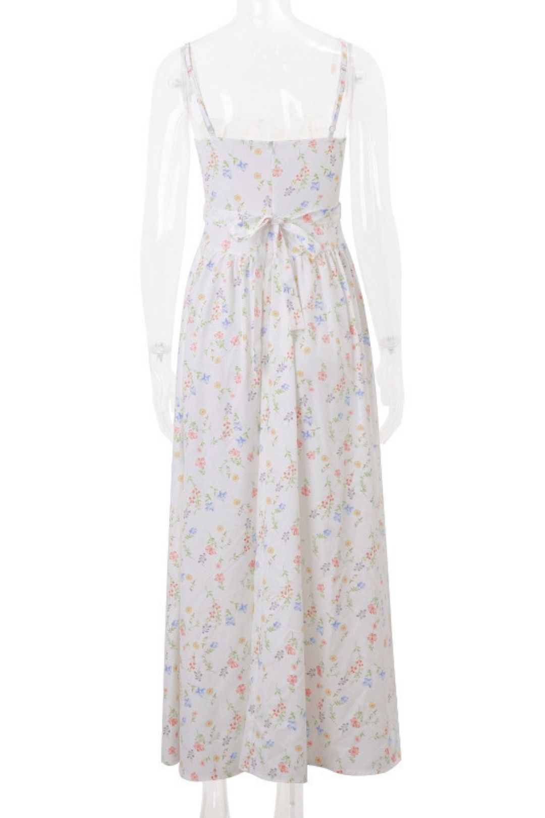Sweet Strappy Waist Slimming Floral Suspender Dress