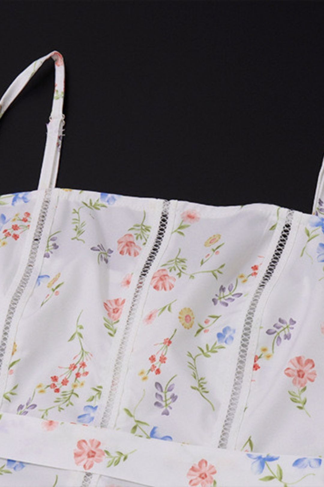 Sweet Strappy Waist Slimming Floral Suspender Dress