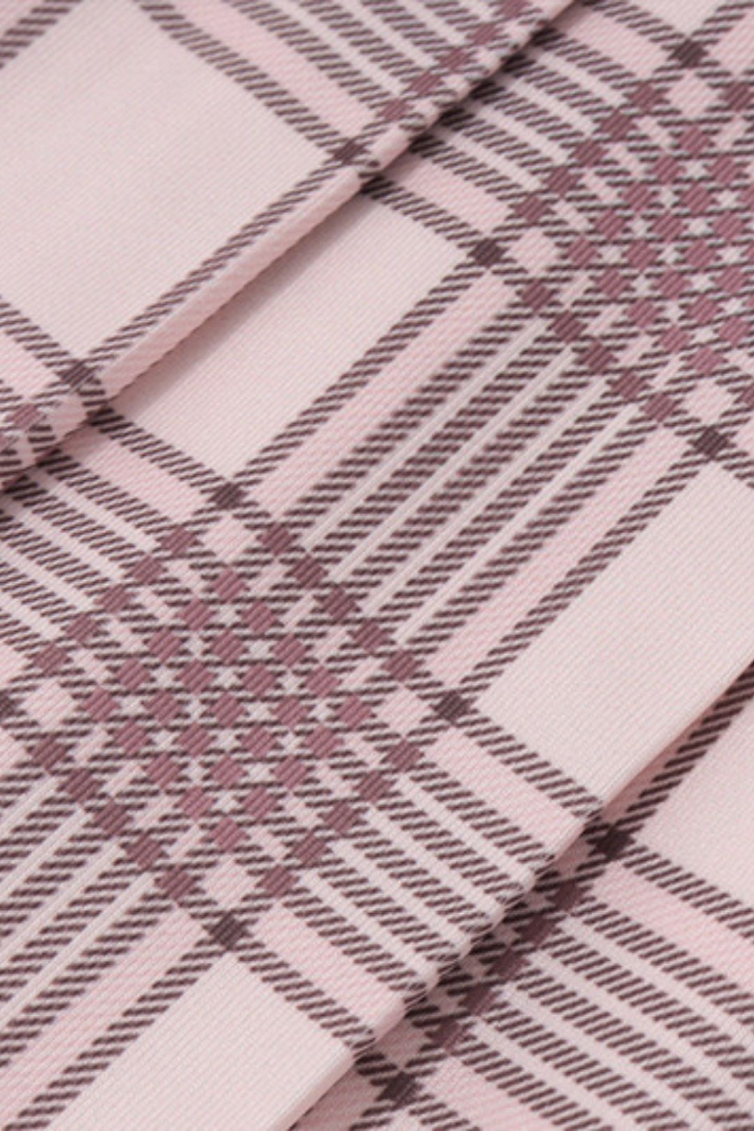 Sexy Sweet V-neck Strap Contrasting Plaid Print Halterneck Dress