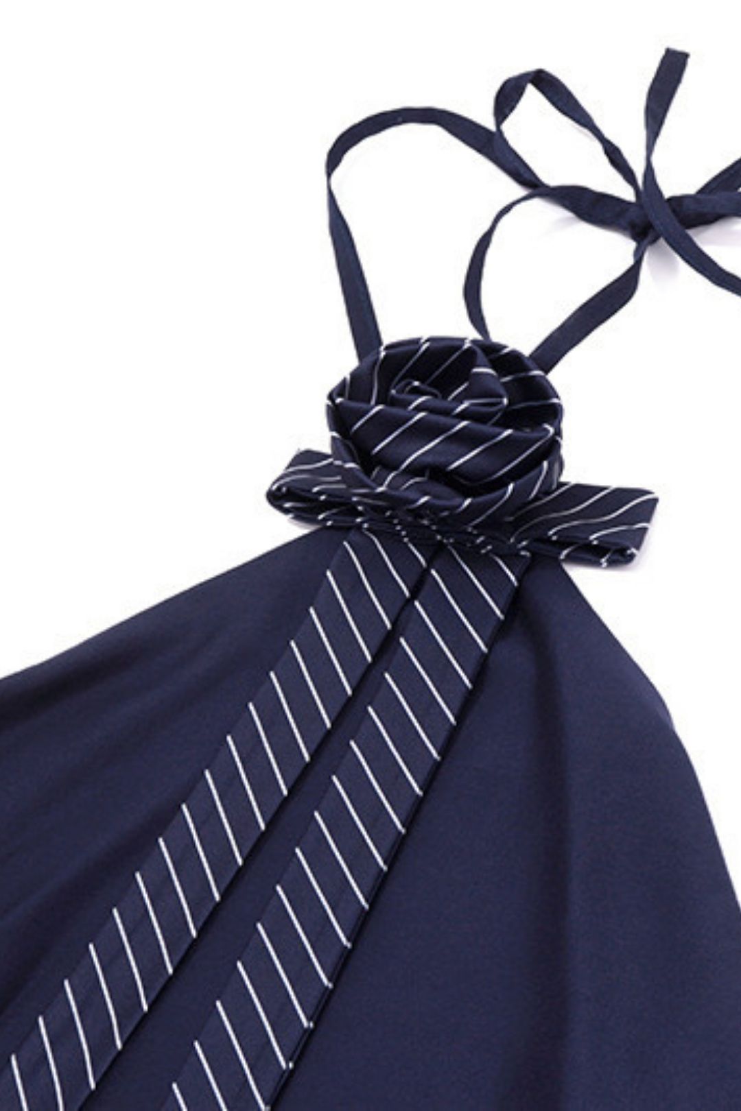 Sexy Pleated Flower Decoration Temperament Slim Halter Neck Bud Dress