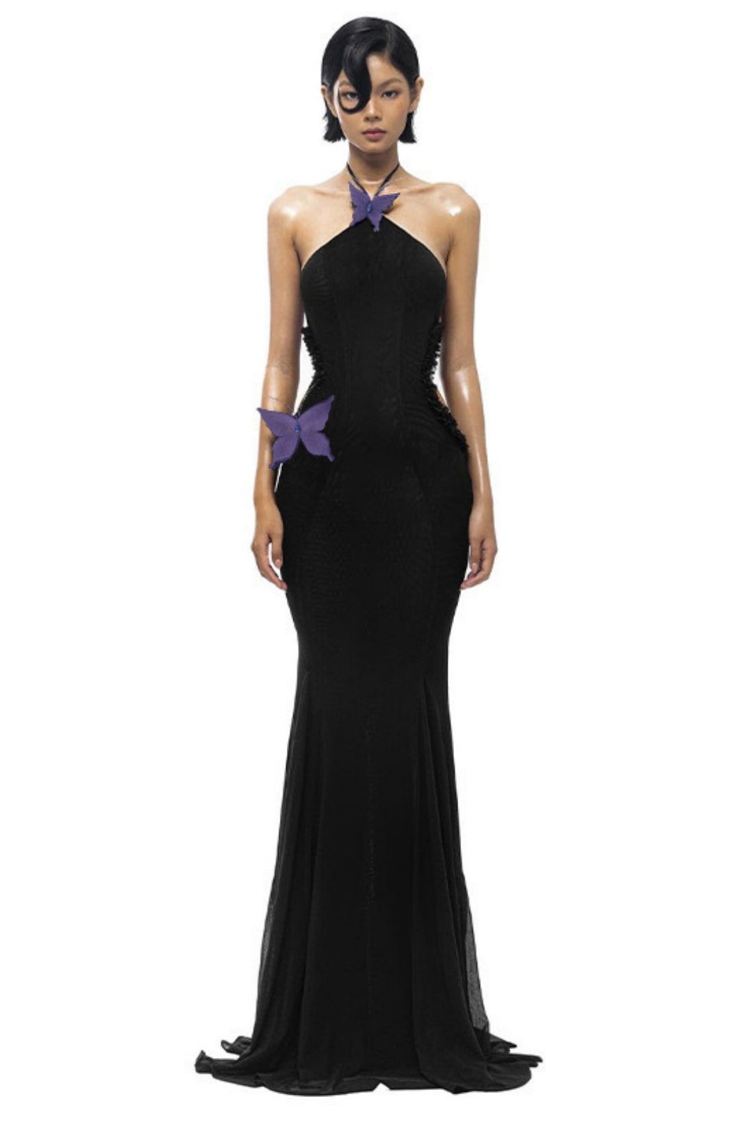 Neck Hollow Dress Backless Slim Fishtail Dress
