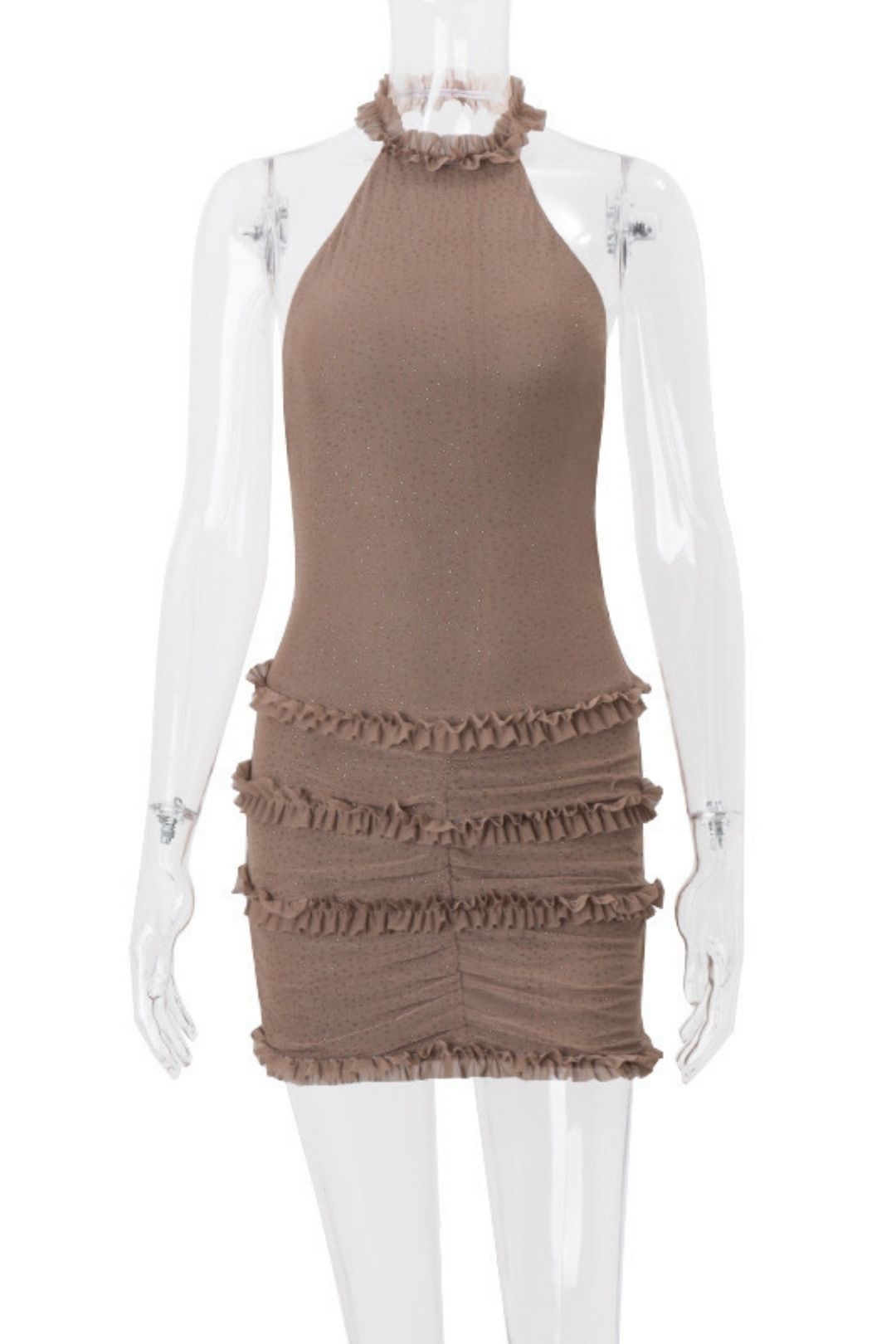 Backpack Hip Sleeveless Halterneck Dress