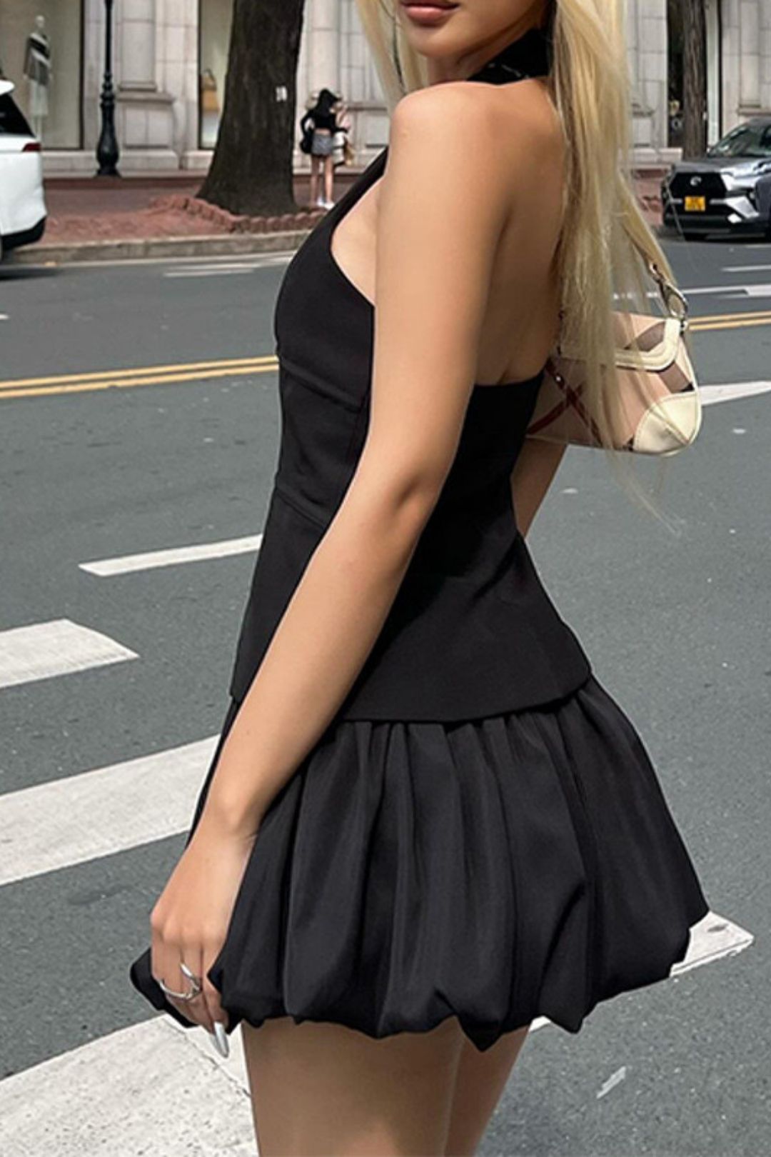 V Low-cut Hollow Halter Vest Female Bud Skirt Suit