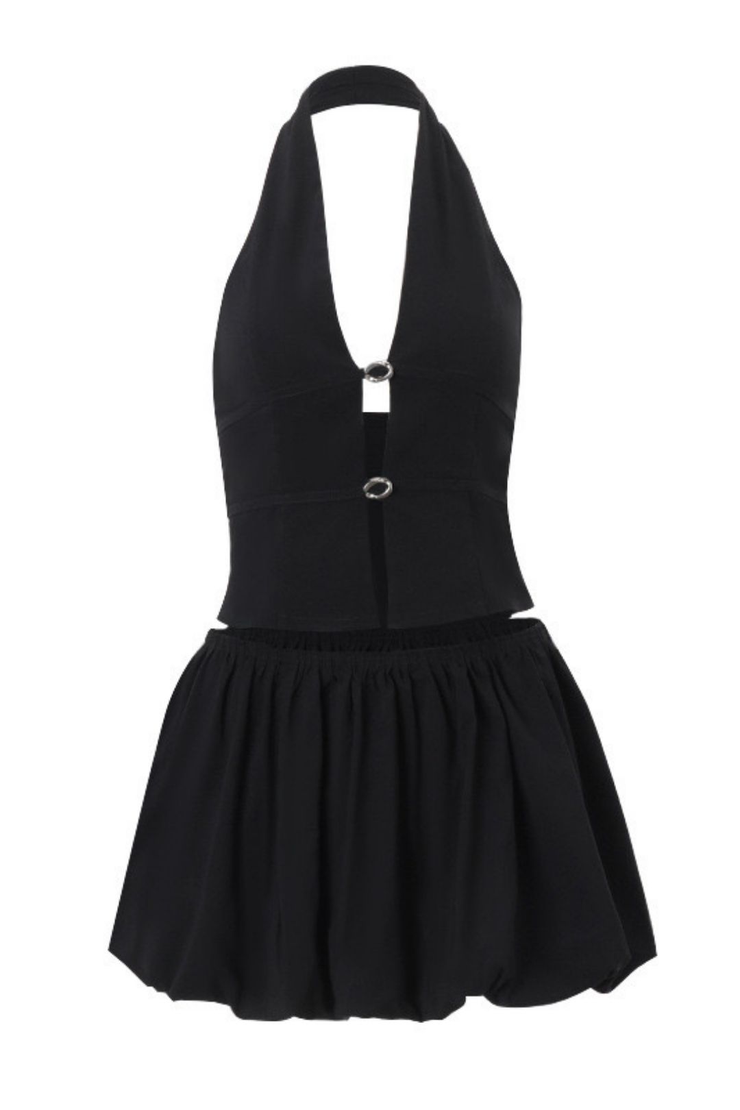 V Low-cut Hollow Halter Vest Female Bud Skirt Suit