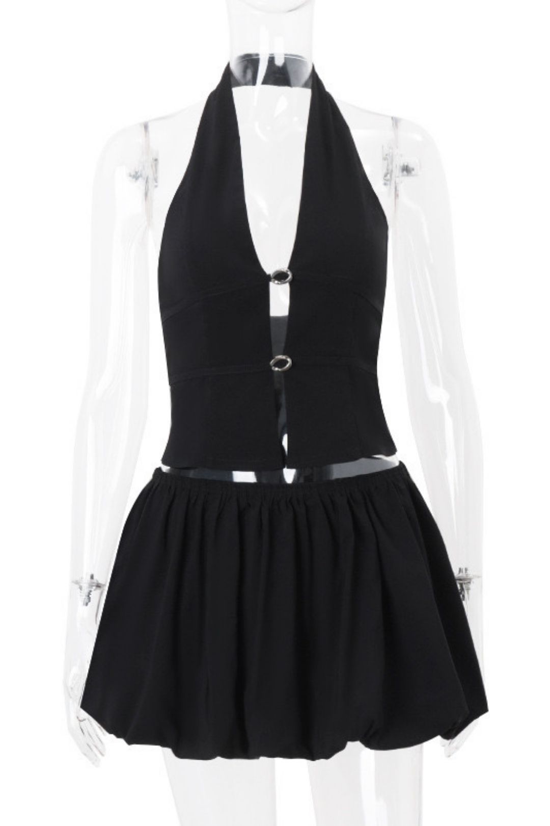 V Low-cut Hollow Halter Vest Female Bud Skirt Suit