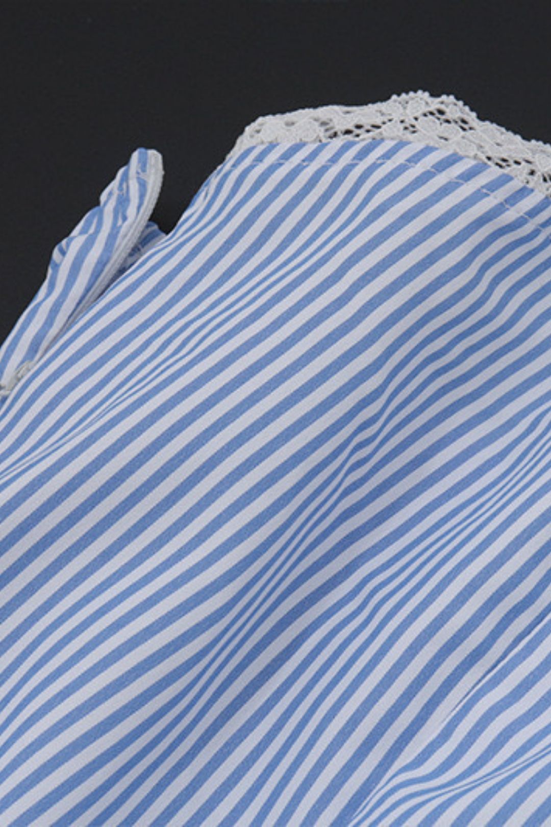 Long-sleeved Shirt Blouse Spliced ​​striped Bud Skirt Suit