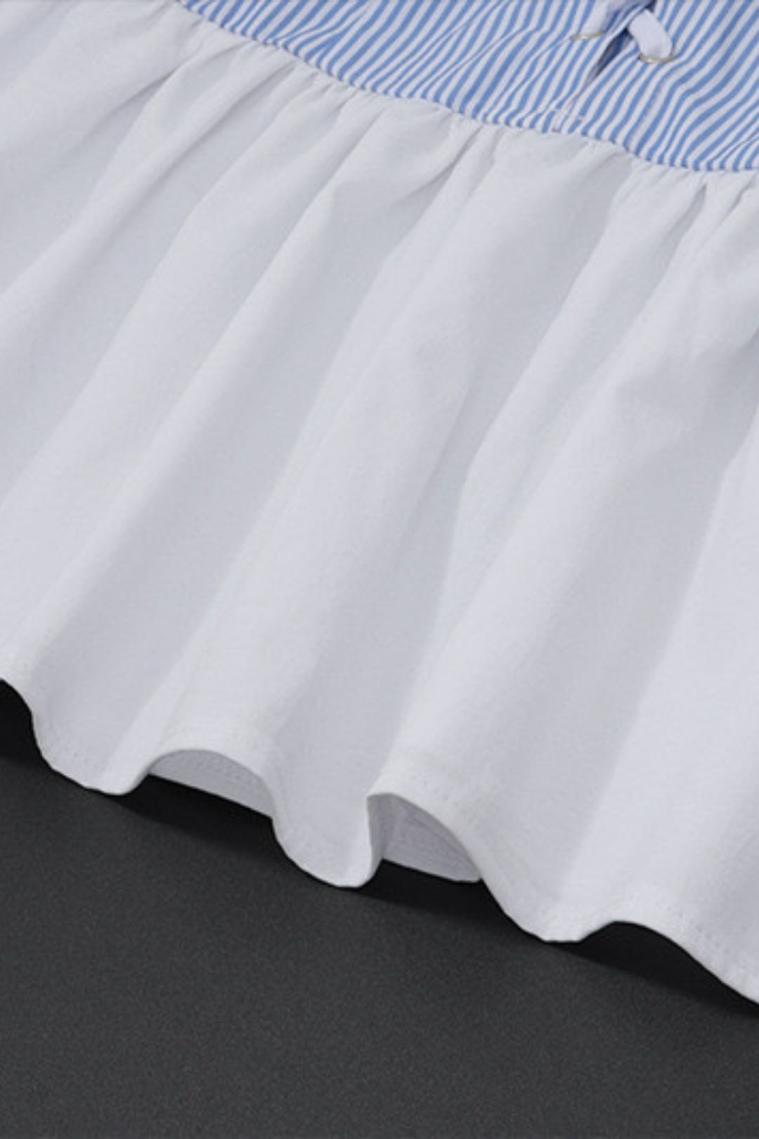 Long-sleeved Shirt Blouse Spliced ​​striped Bud Skirt Suit