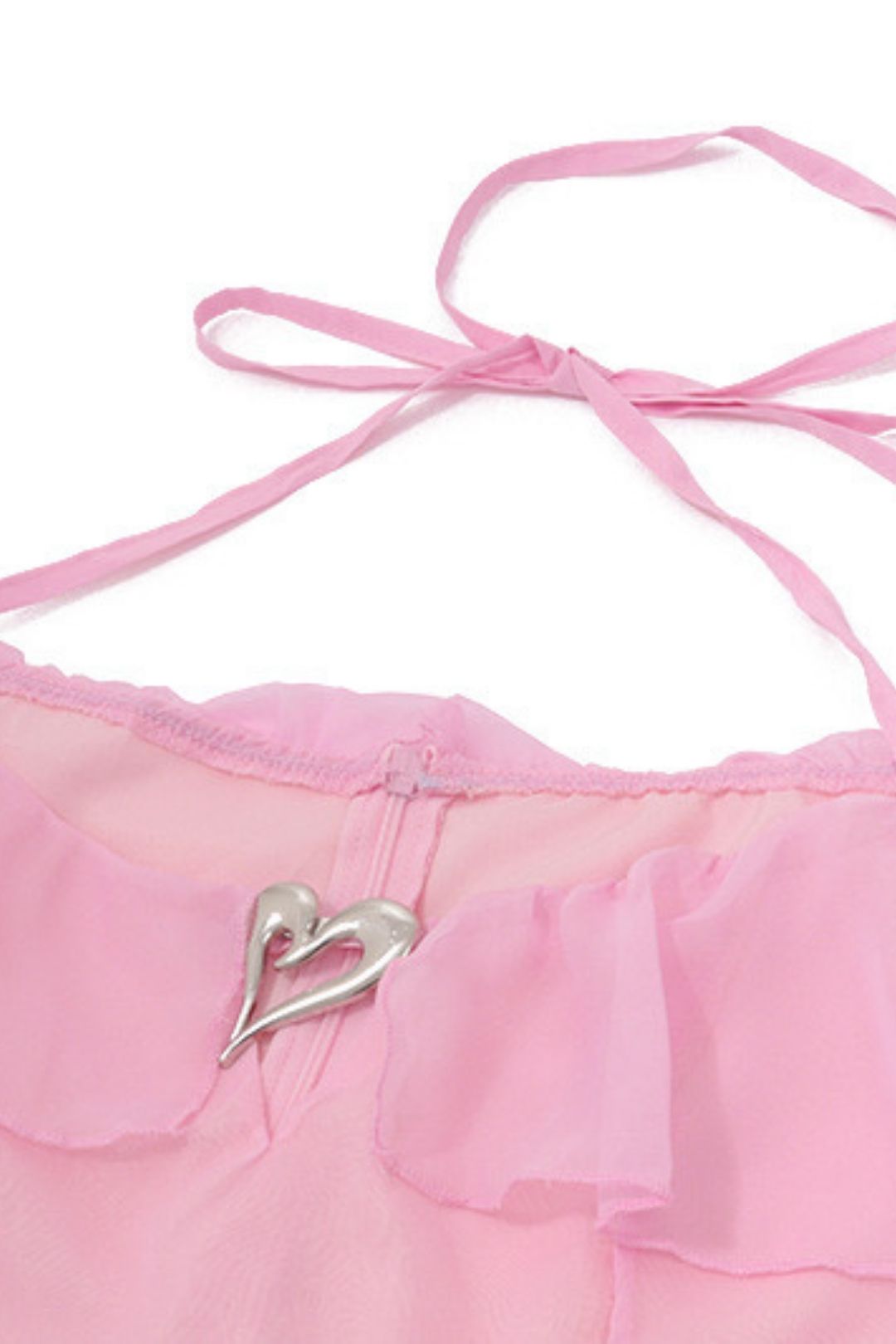 Pure One-shoulder Bell-sleeved Ruffled Halterneck Dress