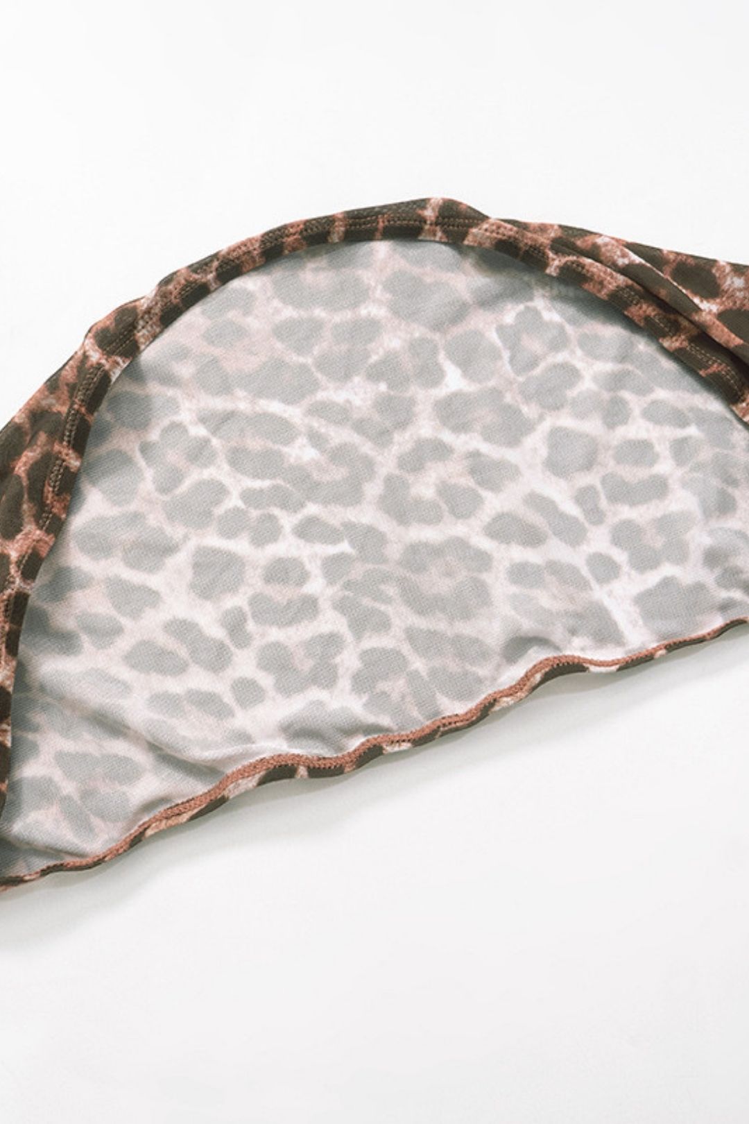 Leopard Print Mesh Print Long-sleeved Shawl See-through Sexy Suit