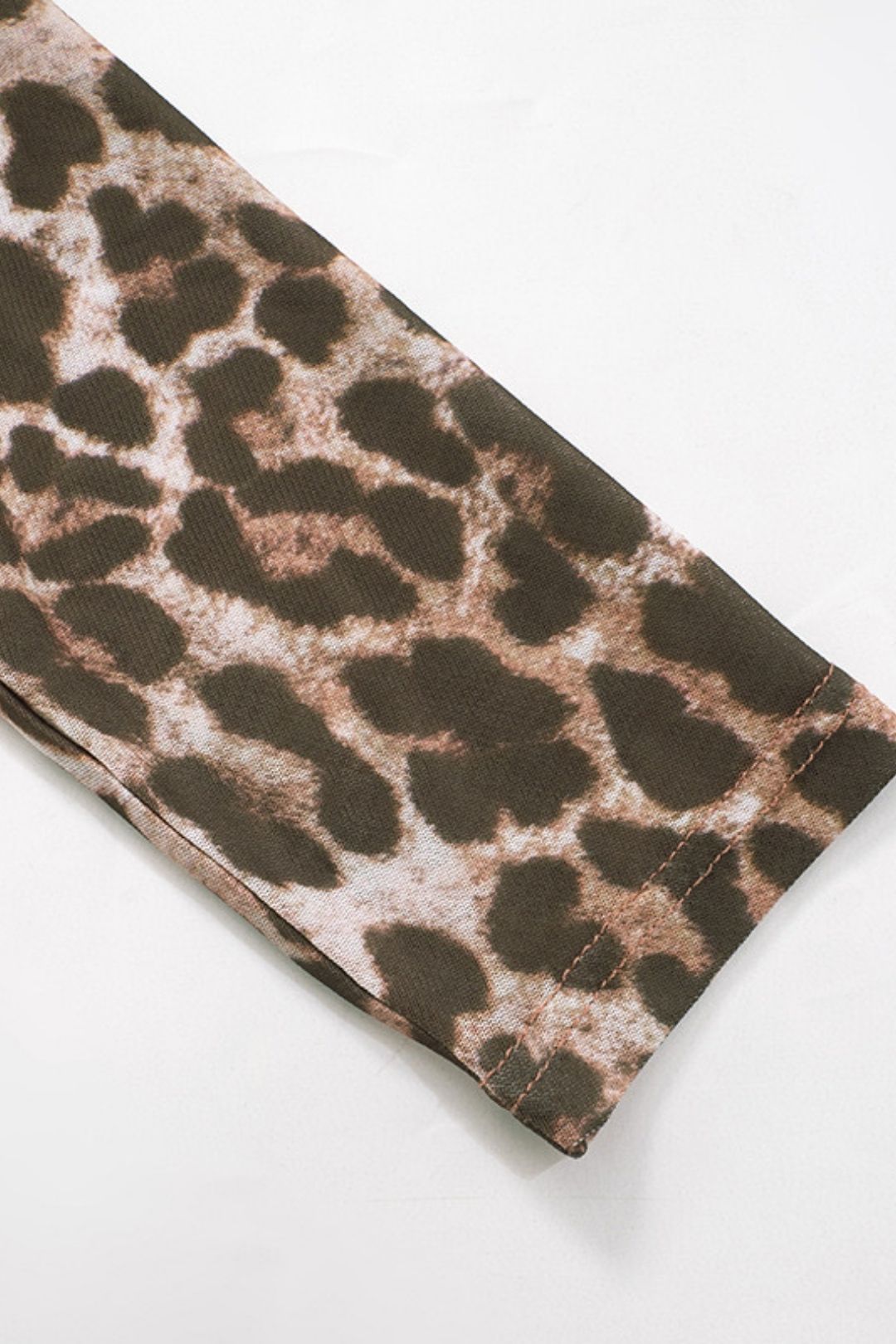 Leopard Print Mesh Print Long-sleeved Shawl See-through Sexy Suit