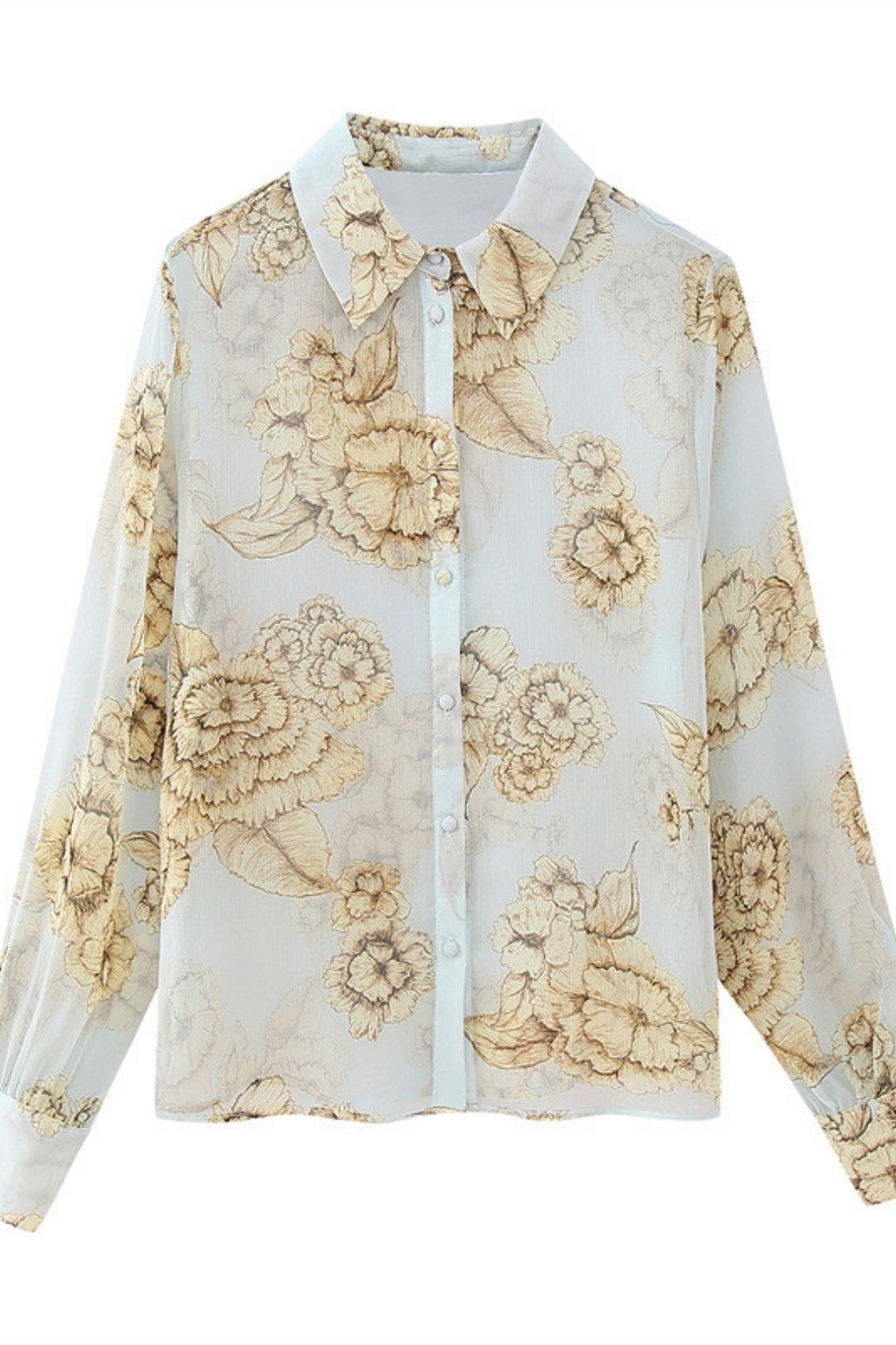 Print Shirt High Waist Midi Skirt Suit