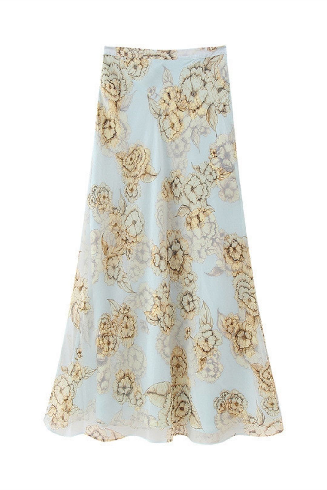 Print Shirt High Waist Midi Skirt Suit