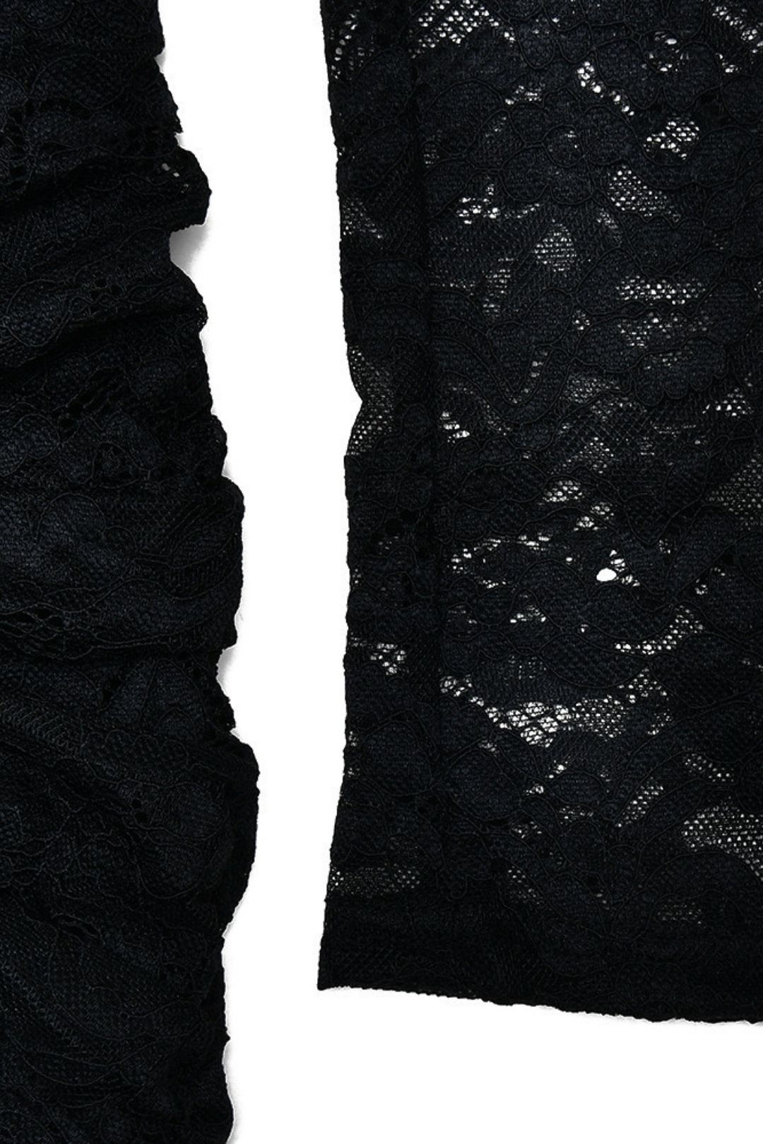 Sexy Slim Lace  Long-sleeved See-through Tight Pleated Hip Skirt