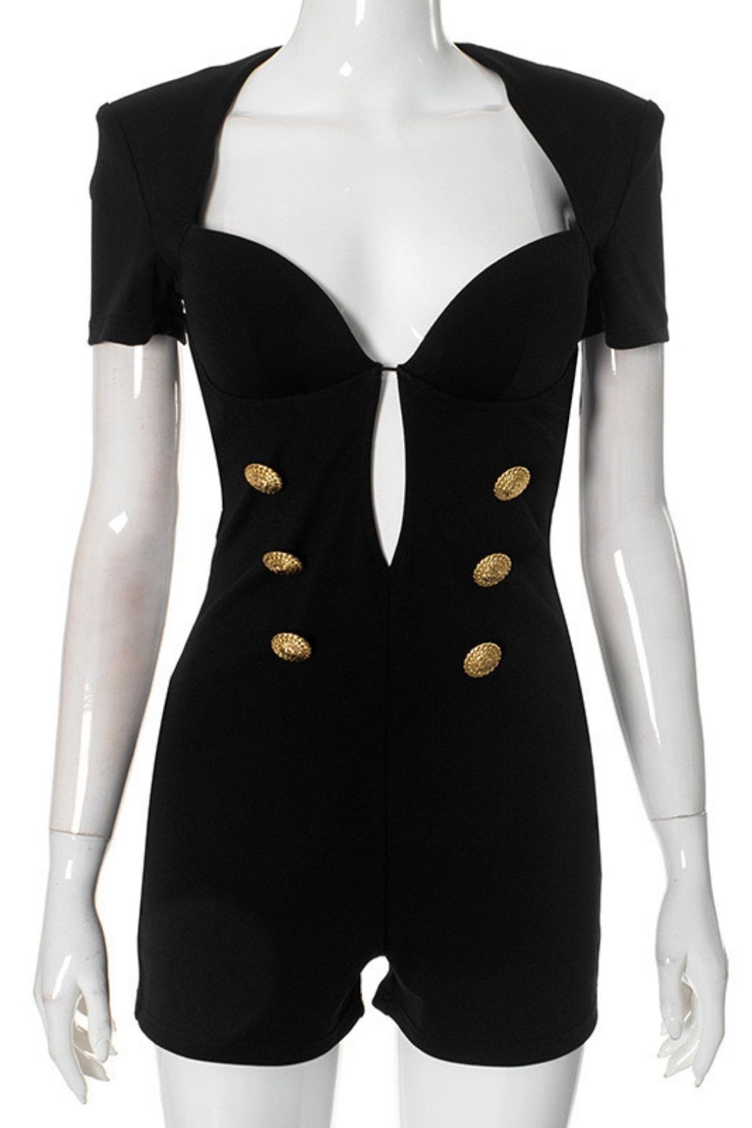 Jumpsuit Black V-neck Short-sleeved Pants Suit