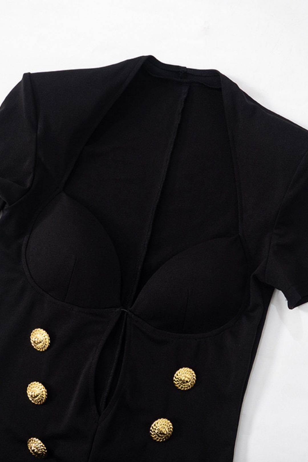 Jumpsuit Black V-neck Short-sleeved Pants Suit