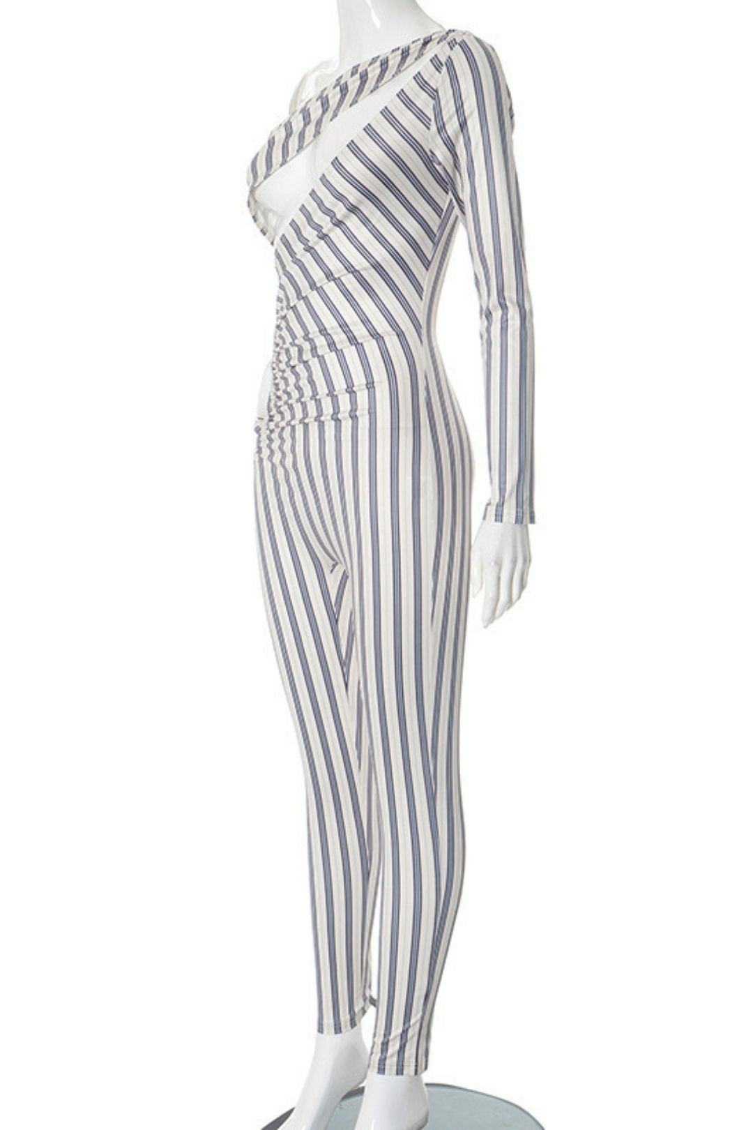 Elastic Stripes Slim Sexy Hot Girl Hollow Jumpsuit