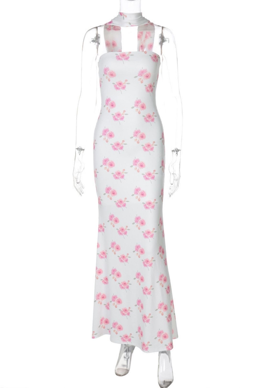 Printed Slim Fit Tube Top Sexy Backless Dress