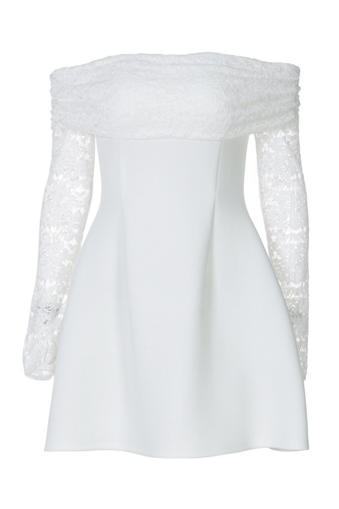 Sexy Slim One Shoulder Lace Splicing Long Sleeve Dress