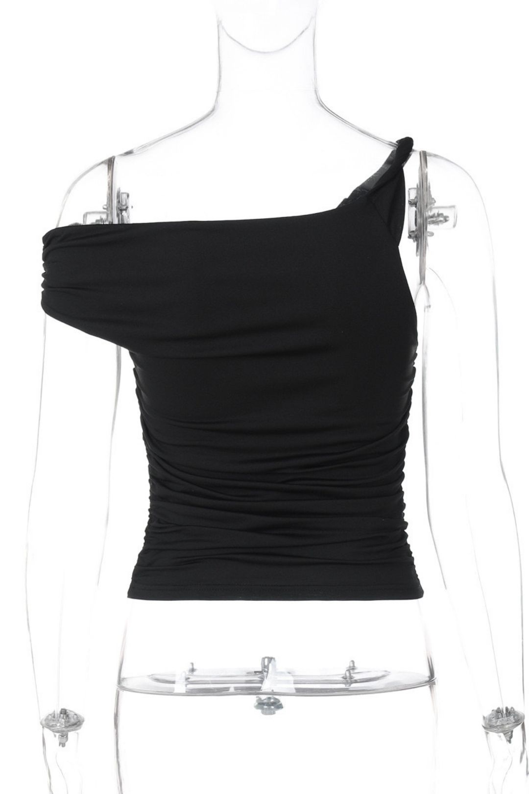 Slim Pleated Irregular T-shirt Tops