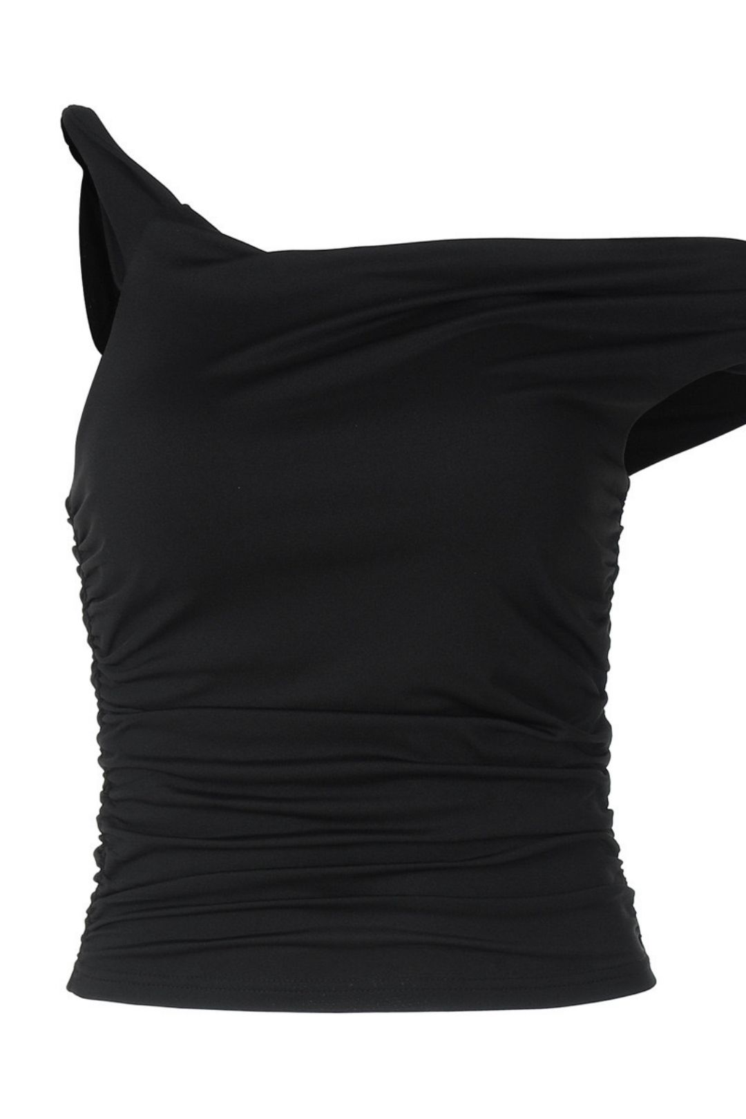 Slim Pleated Irregular T-shirt Tops