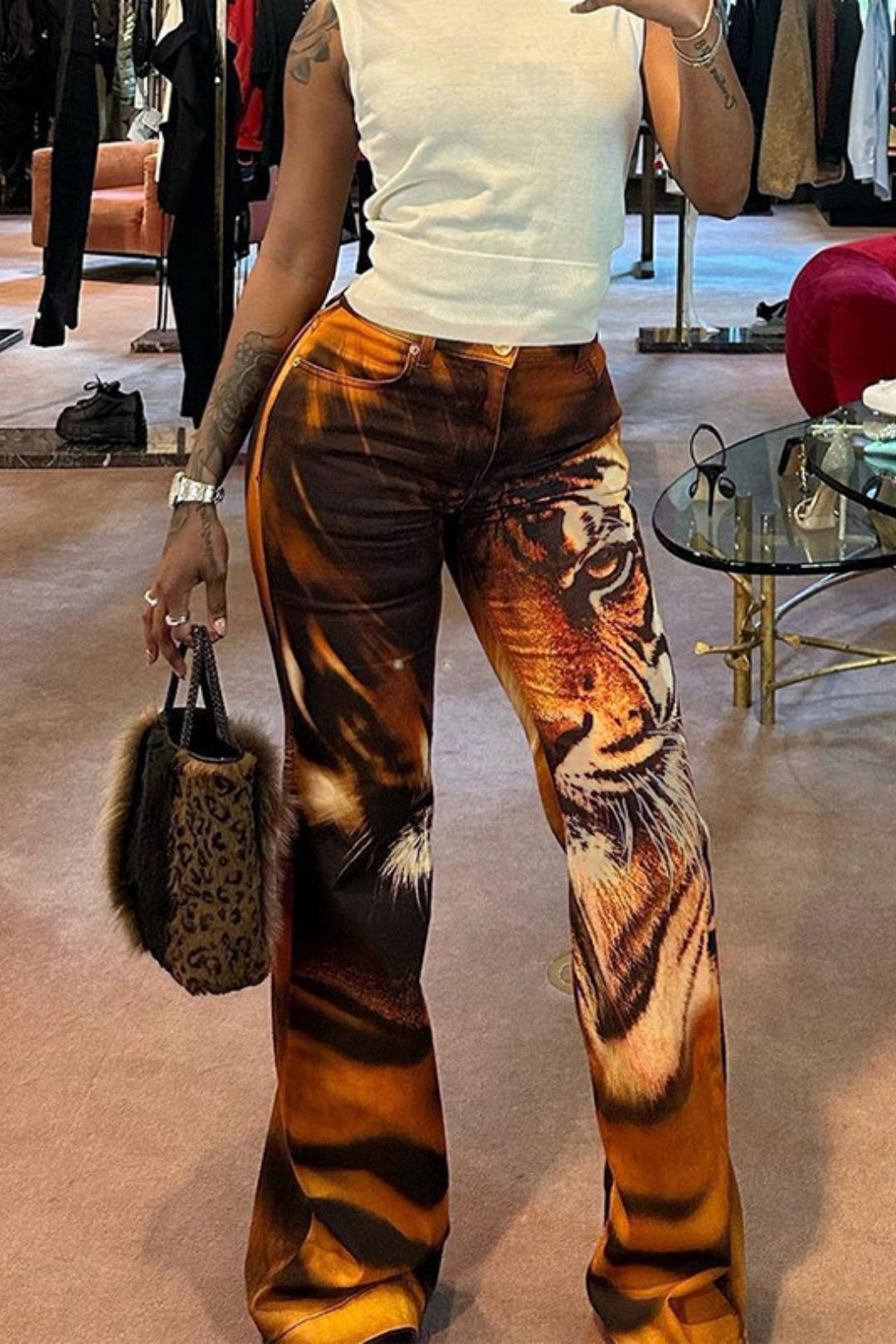Pocket Slim Fit Street Style Flared Yoga Casual Pants