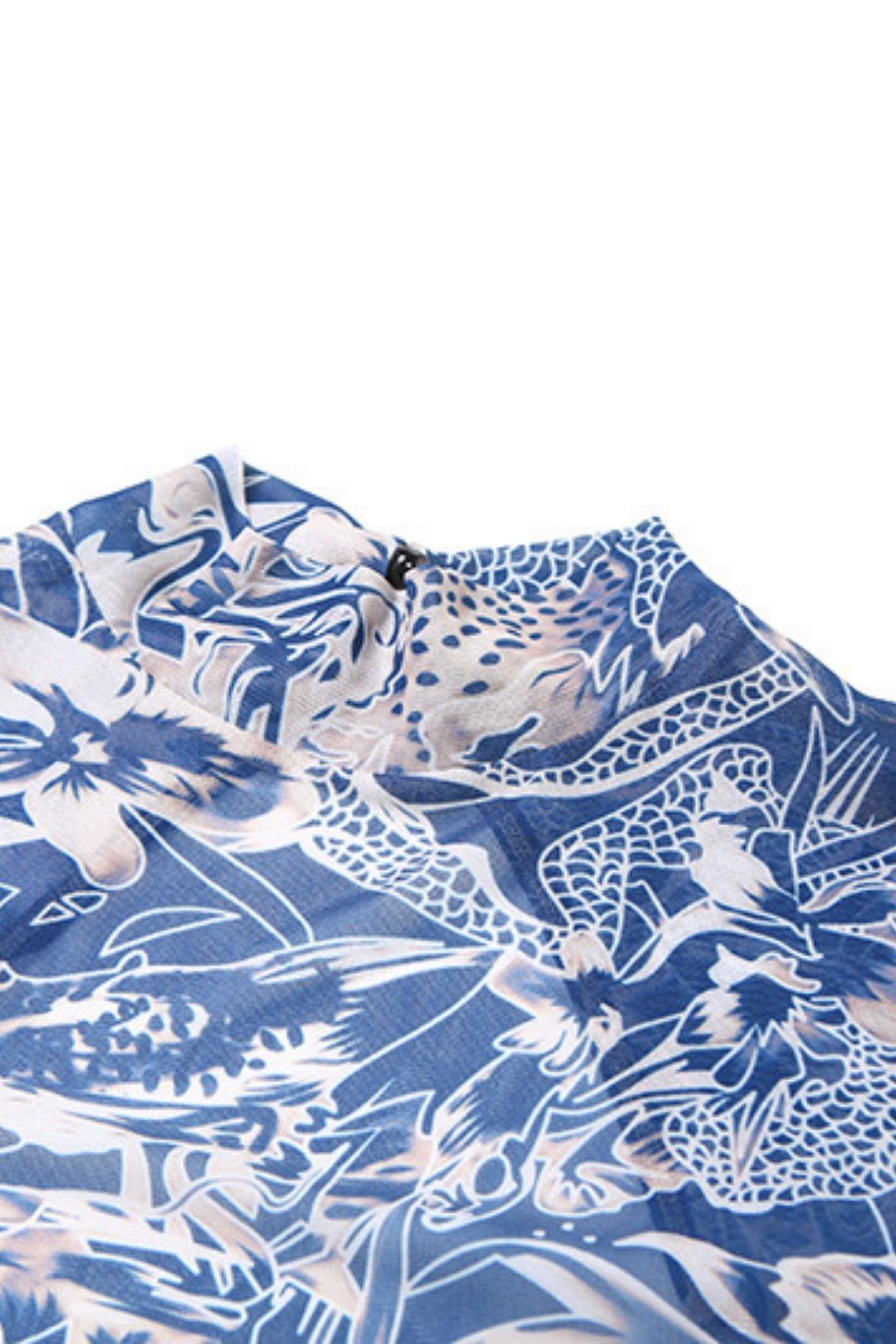 Sexy Backless Fashion Printed Perspective Mesh Jumpsuit