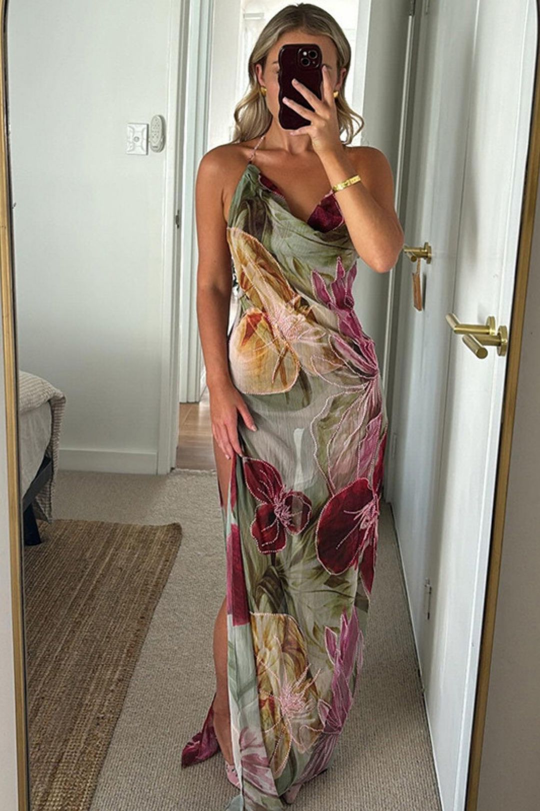 Sexy Waisted Backless Lace-up Long Dress