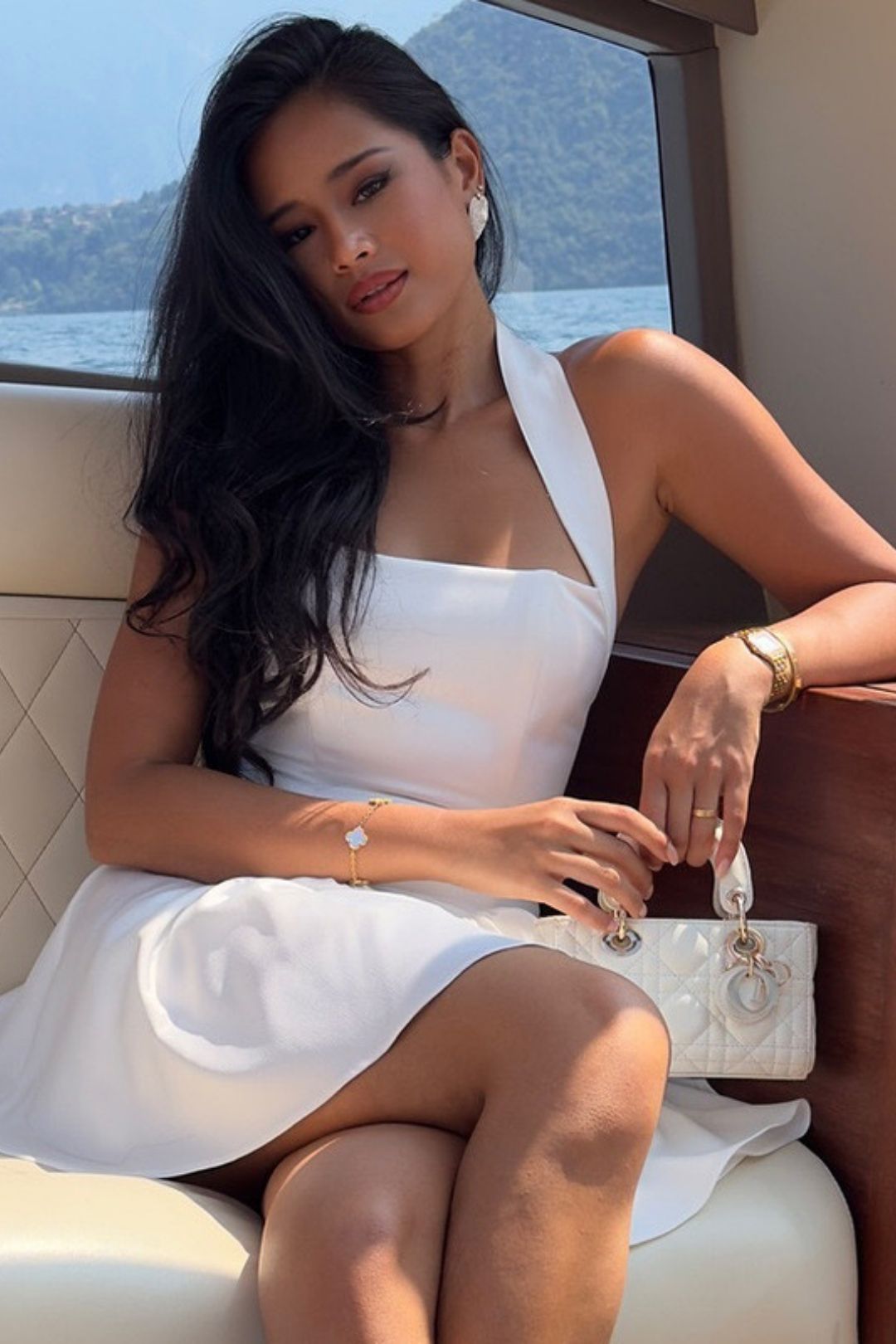 Sexy Sling One-shoulder Sleeveless Backless A-line Skirt