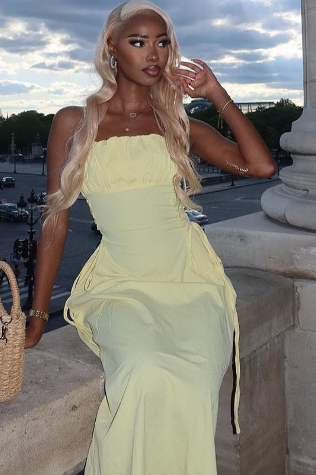 Backless Pullover Mid-length Dress Sling Dress