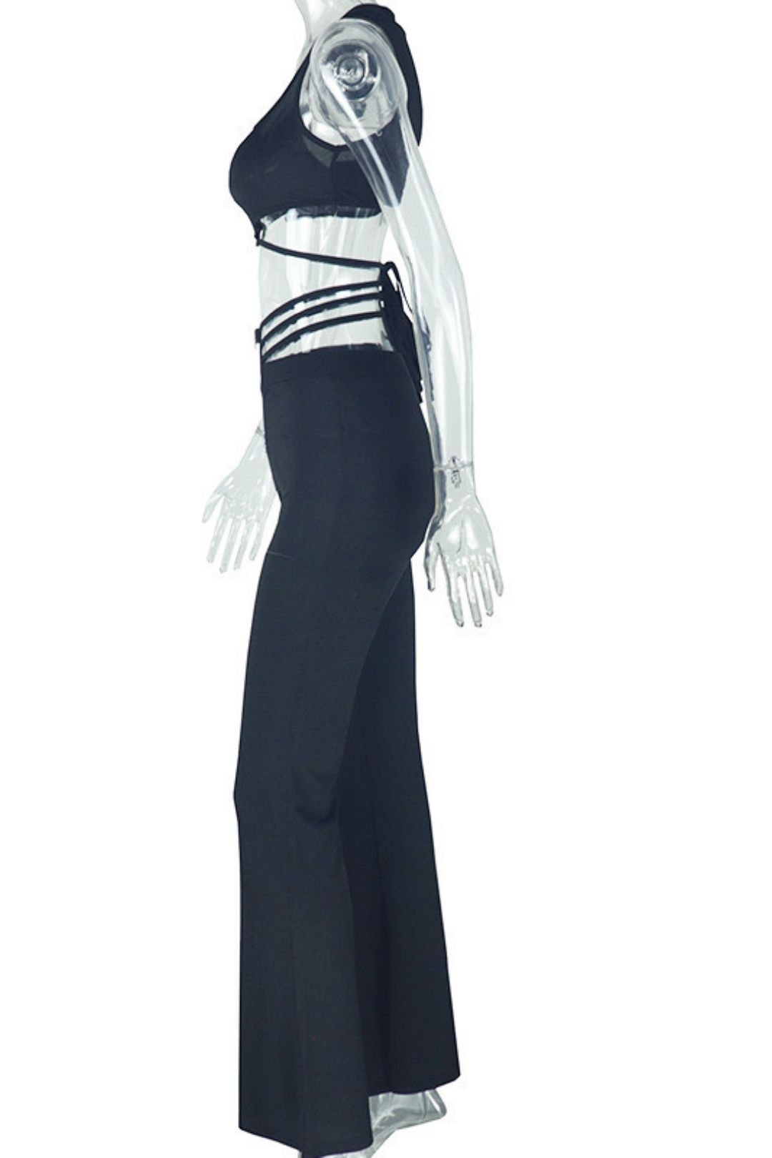 Sleeveless Top High Waist Strap Tight Sports Pants Suit