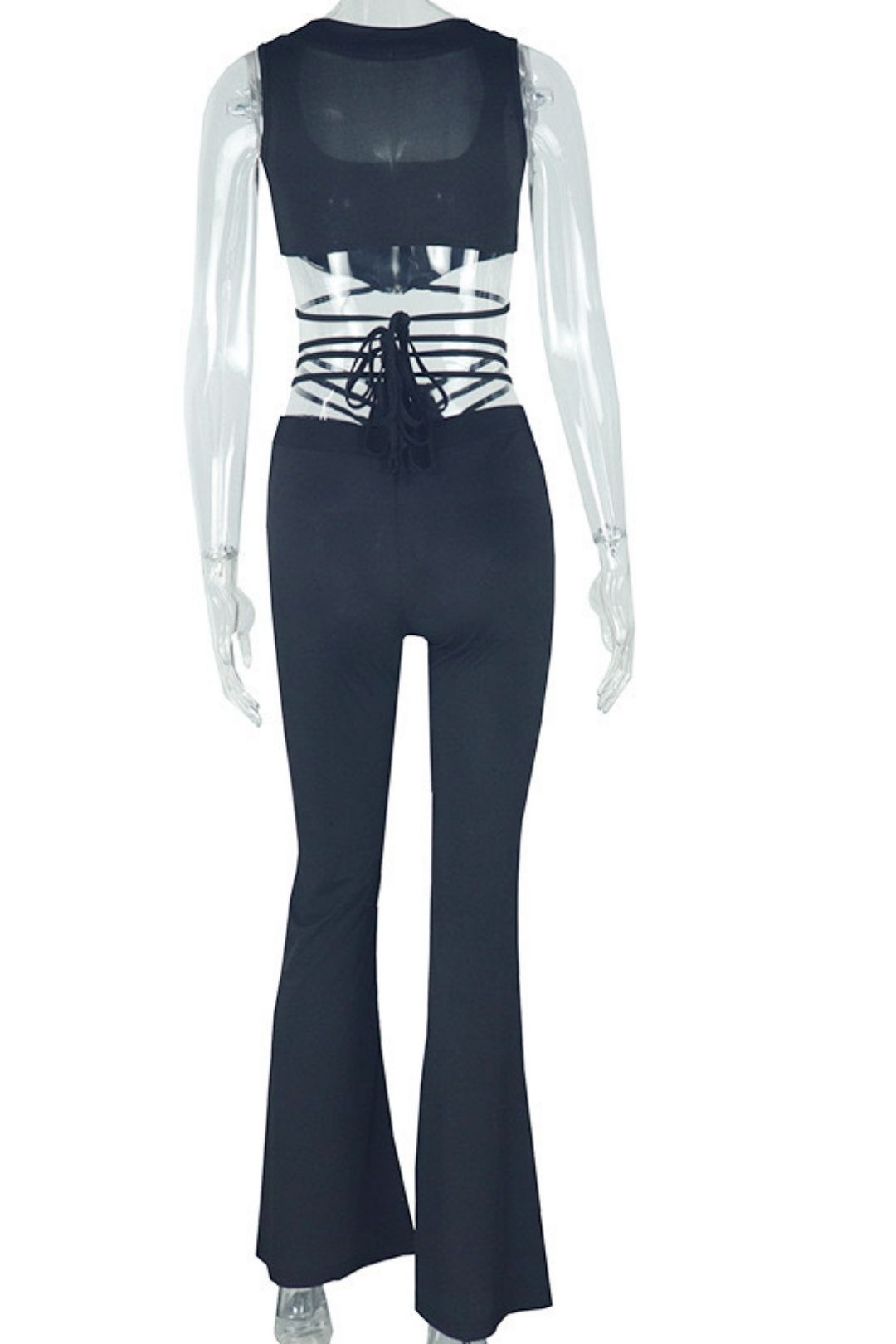 Sleeveless Top High Waist Strap Tight Sports Pants Suit