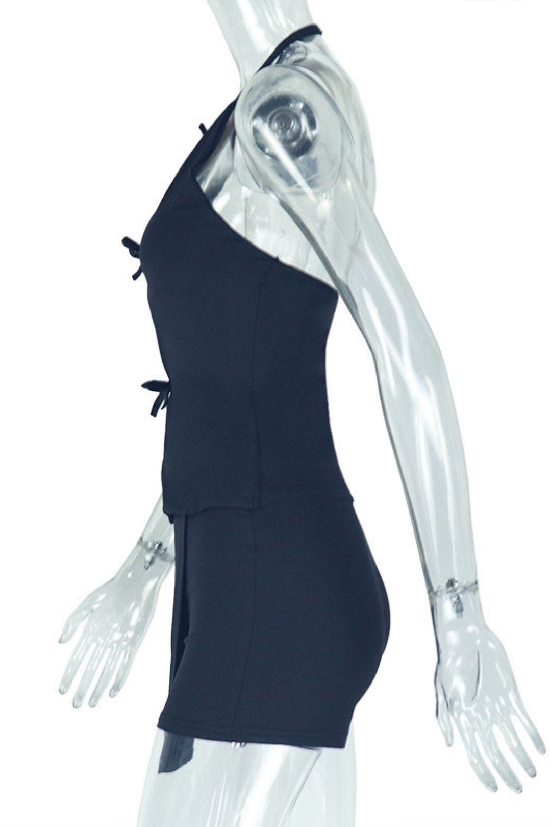 Solid Color Hollow Pleated Hip Skirt Two-piece Suit