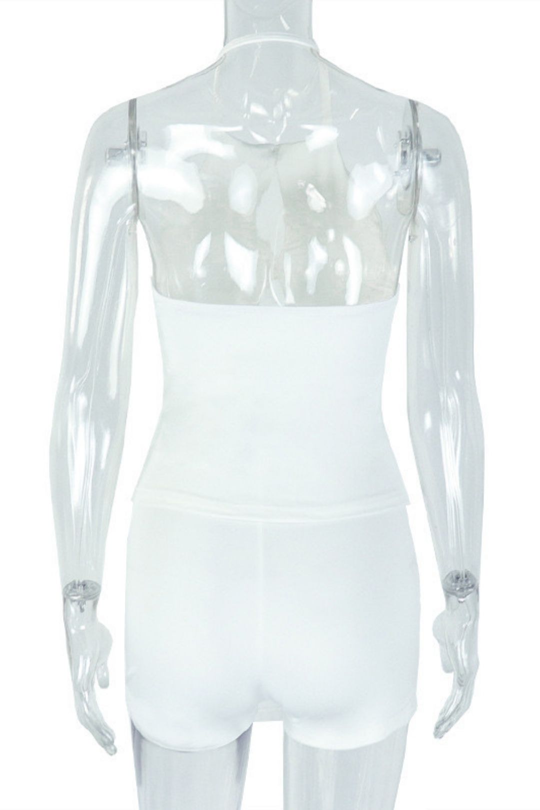 Solid Color Hollow Pleated Hip Skirt Two-piece Suit