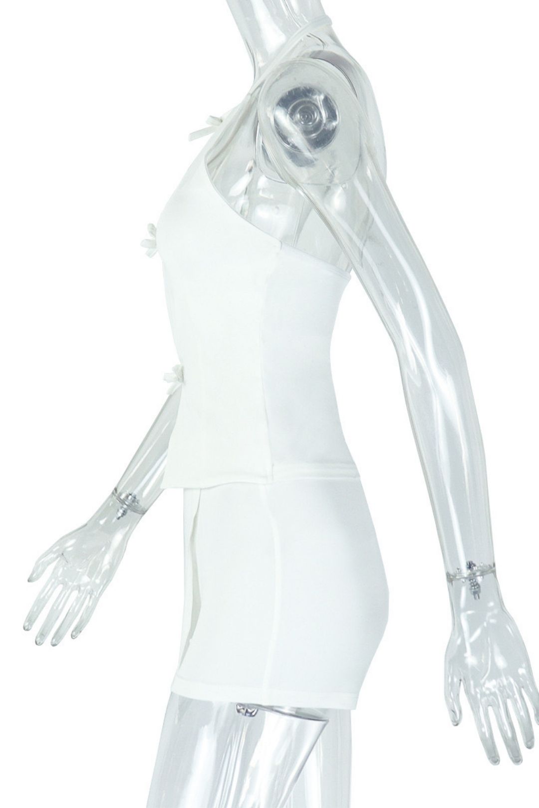 Solid Color Hollow Pleated Hip Skirt Two-piece Suit