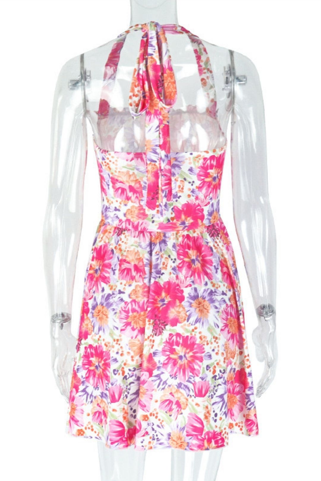 Sexy Backless A-line Skirt Halter Neck Short Dress