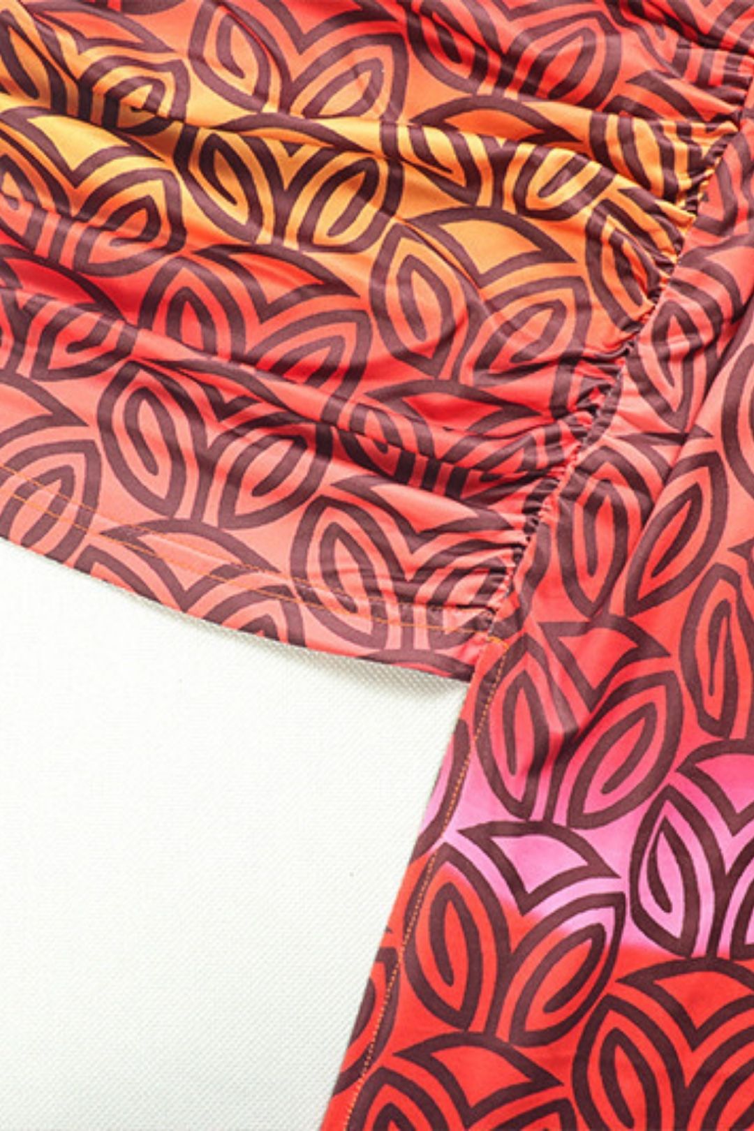 Hip-wrapped Slim-fitting Printed  Skirt High-neck Long-sleeved Short Dress